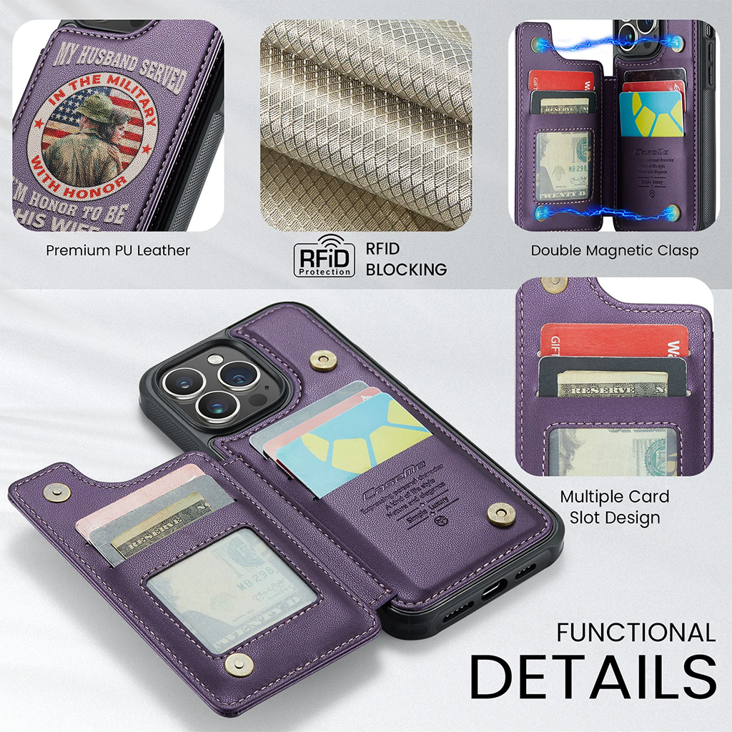 Personalizable Veteran's Wife Wallet Phone Case