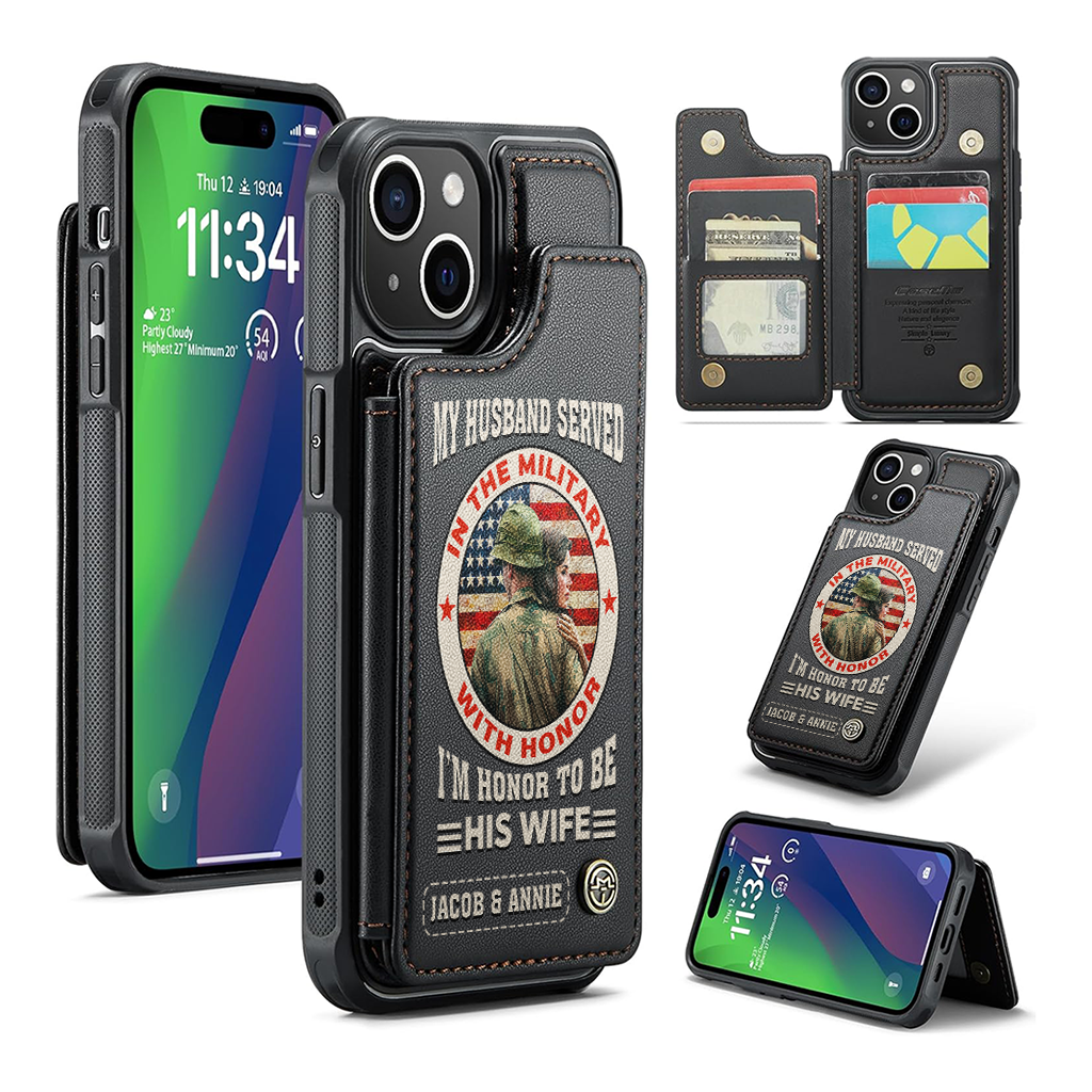 Personalizable Veteran's Wife Wallet Phone Case
