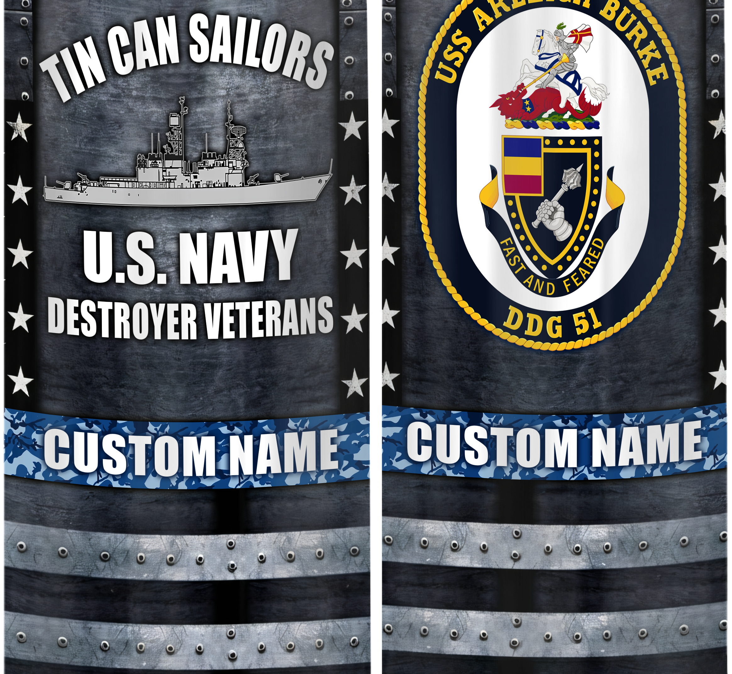 Personalizable Tin Can Sailors Bullet Tumbler