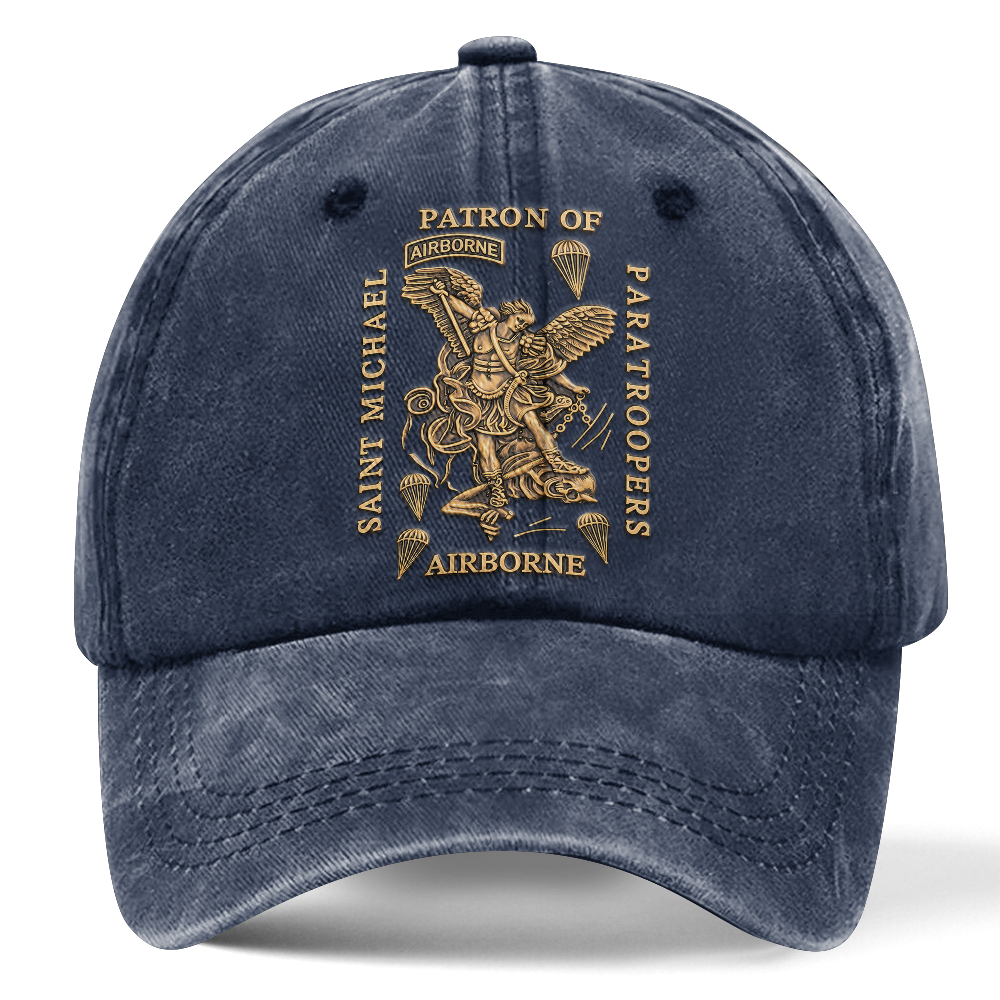 Personalizable Saint Michael Patron Of Paratroopers Washed Cap
