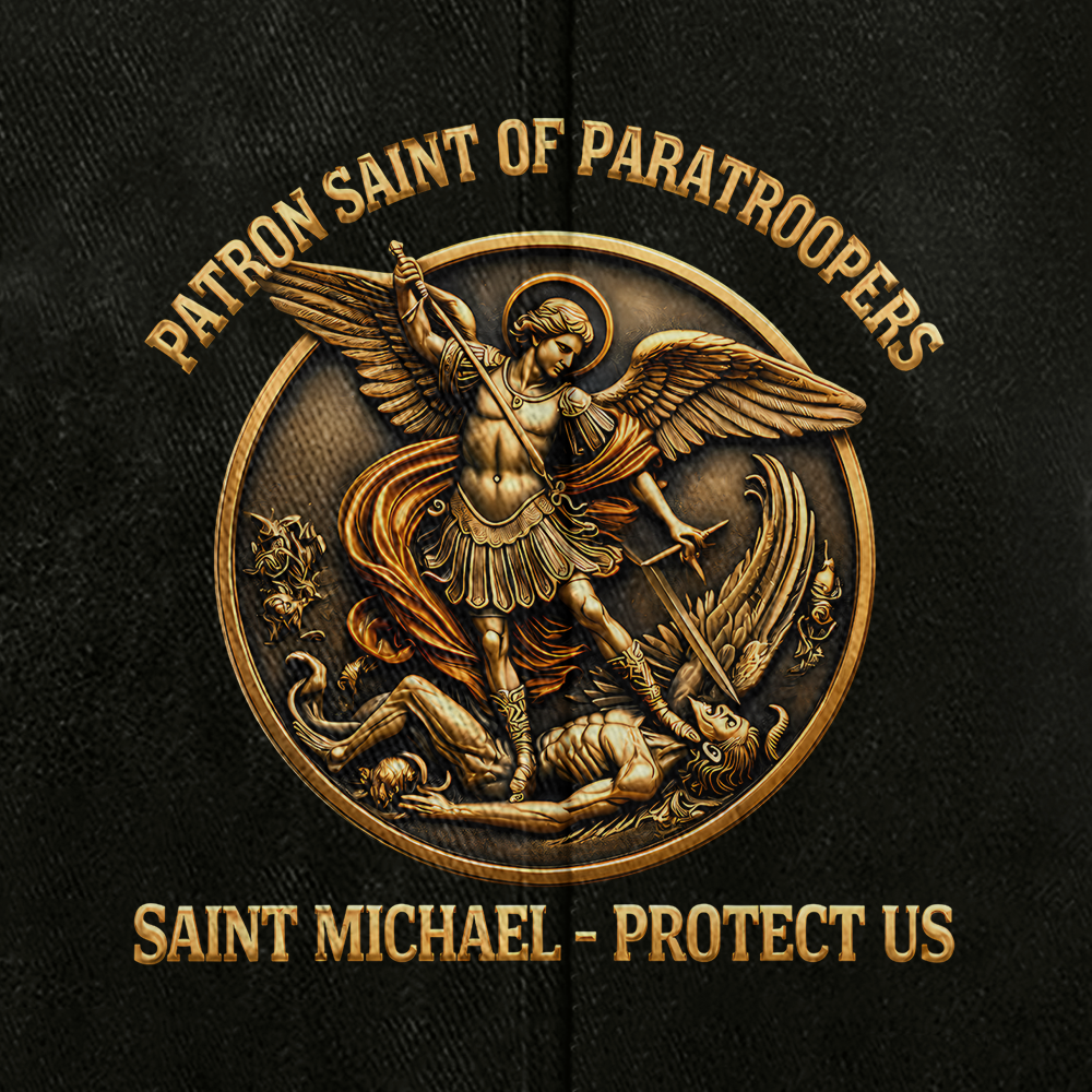 Personalizable Saint Michael Patron Of Paratroopers Washed Cap