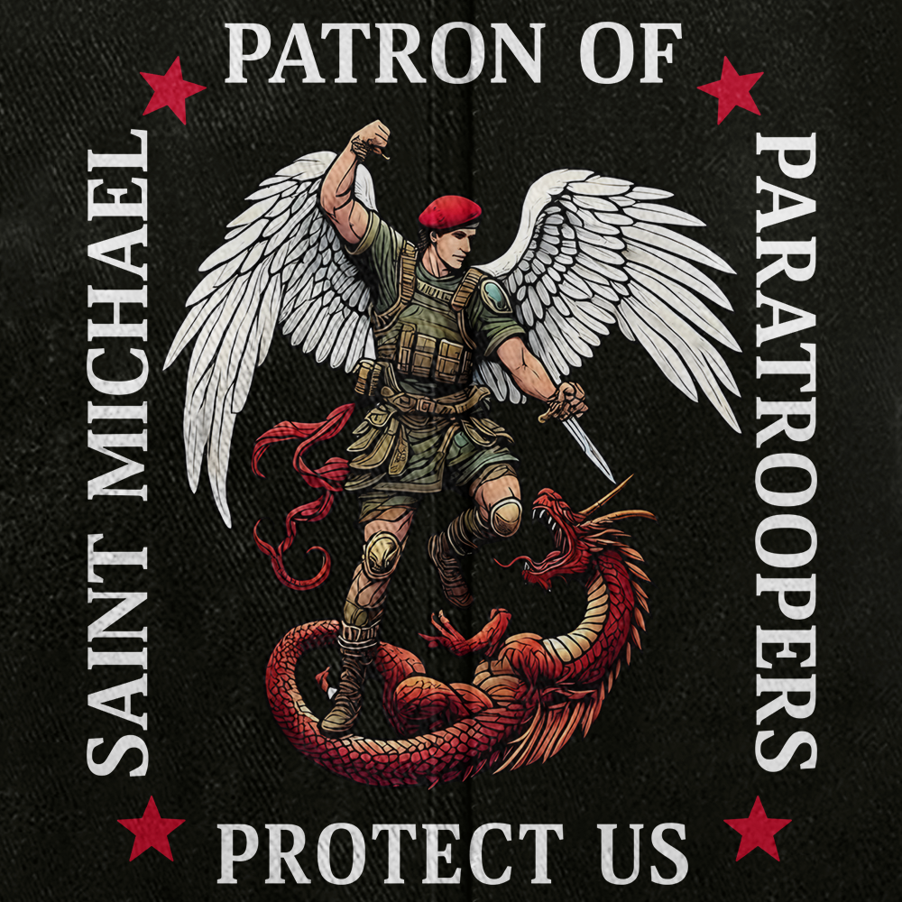 Personalizable Saint Michael Patron Of Paratroopers Washed Cap