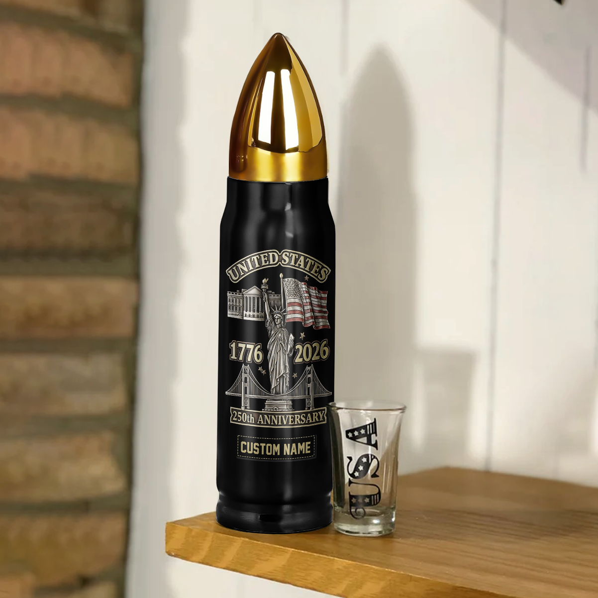 Personalizable America 250 Years Bullet Tumbler