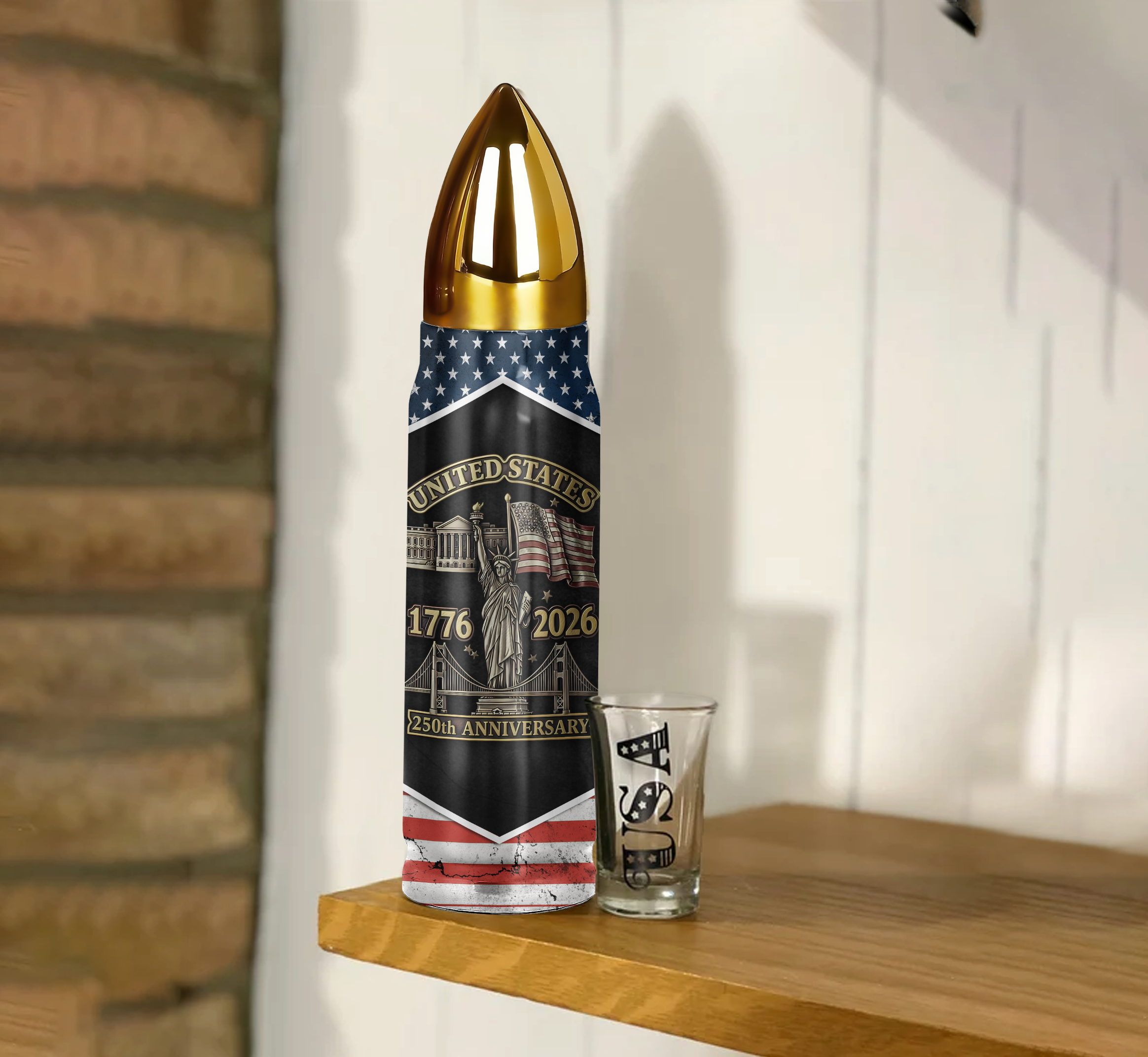 Personalizable America 250 Years Bullet Tumbler