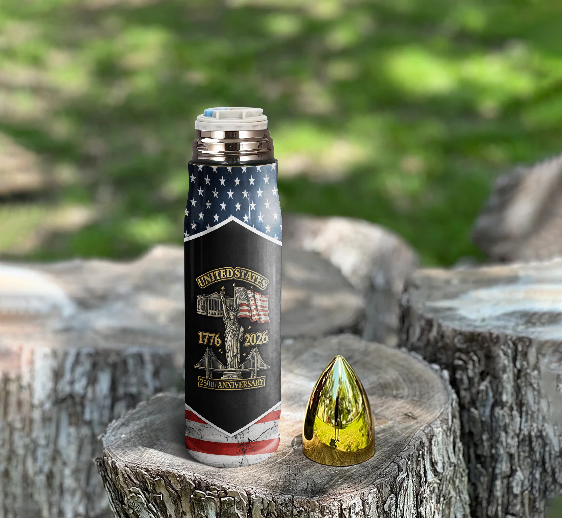 Personalizable America 250 Years Bullet Tumbler