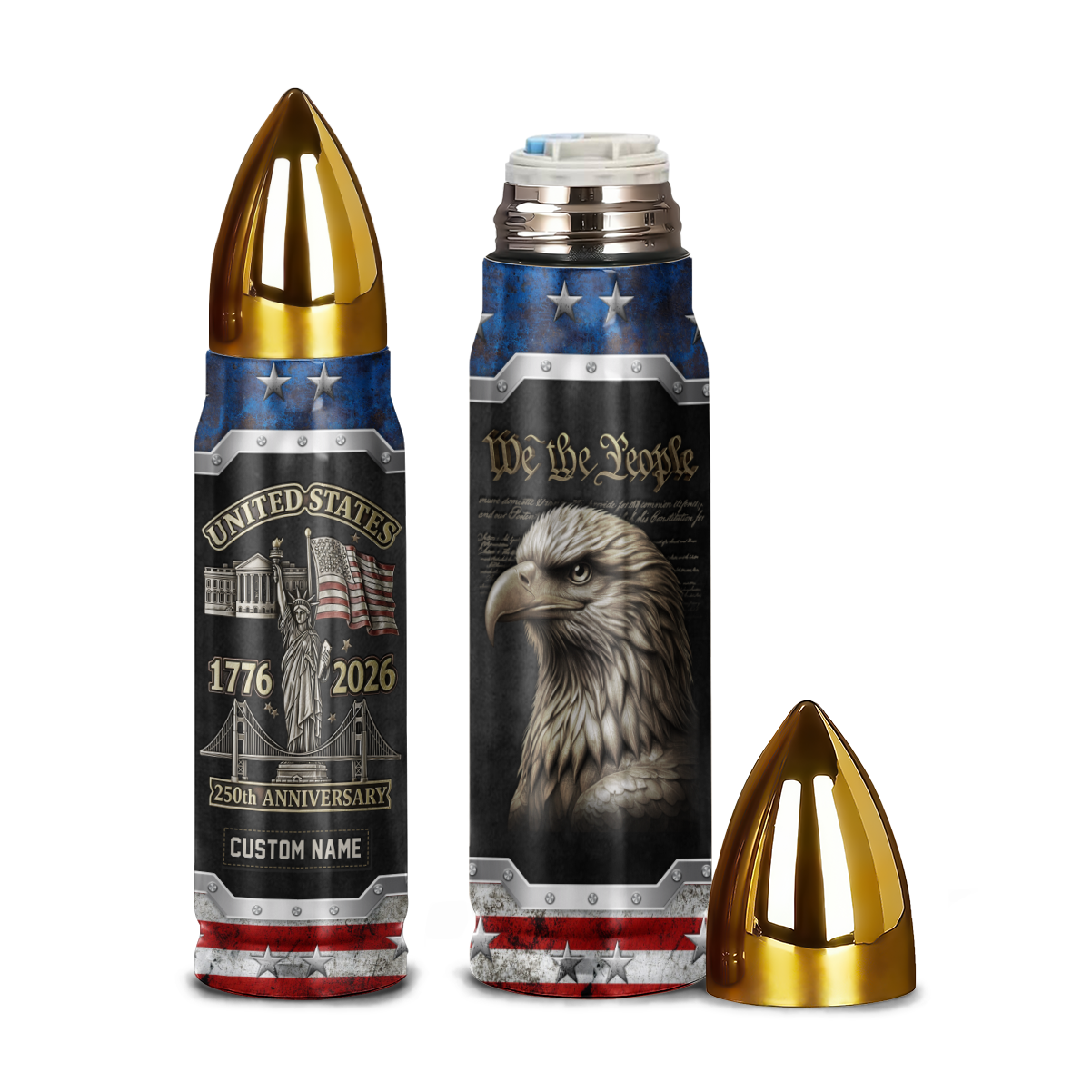 Personalizable America 250 Years Bullet Tumbler