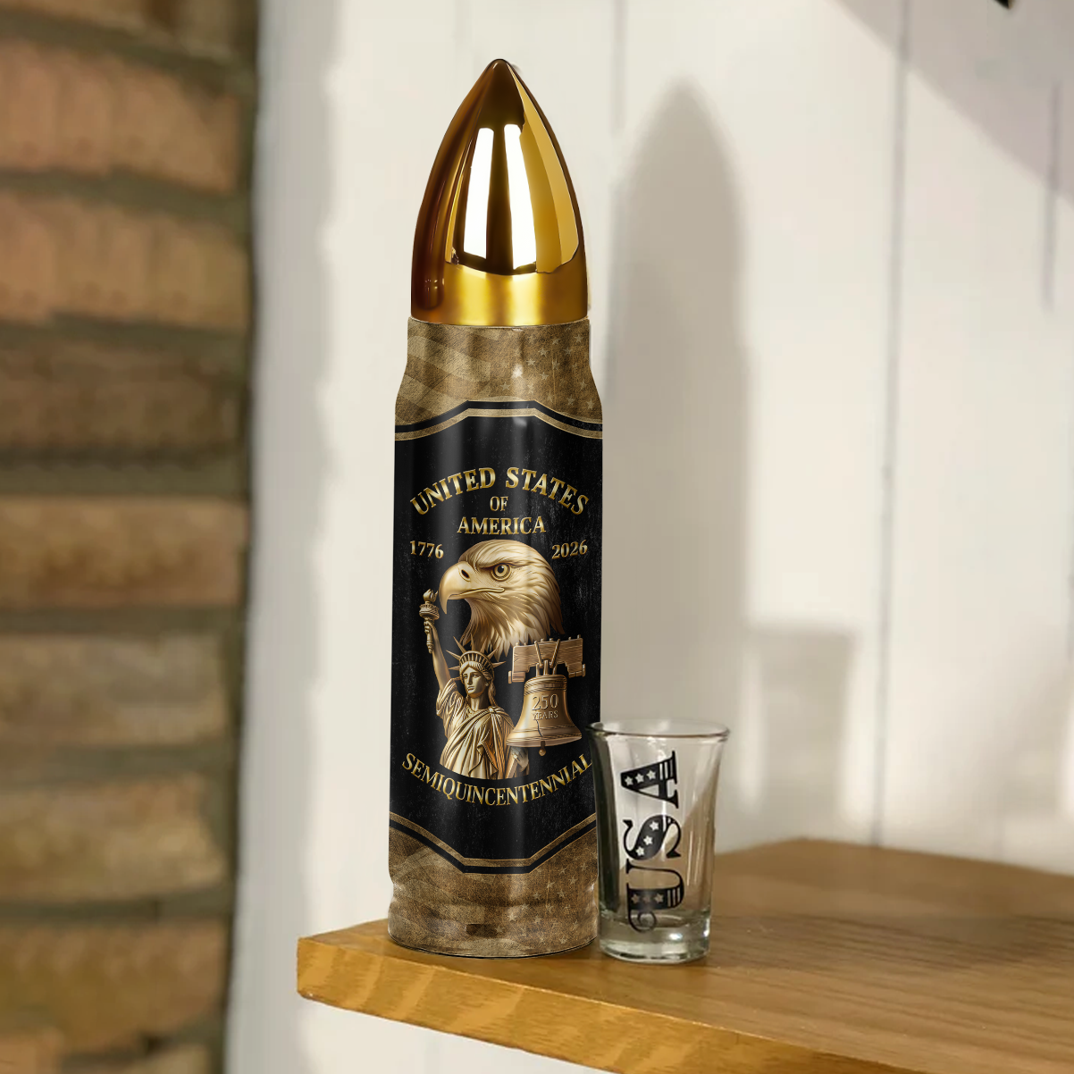Personalizable America 250 Years Bullet Tumbler