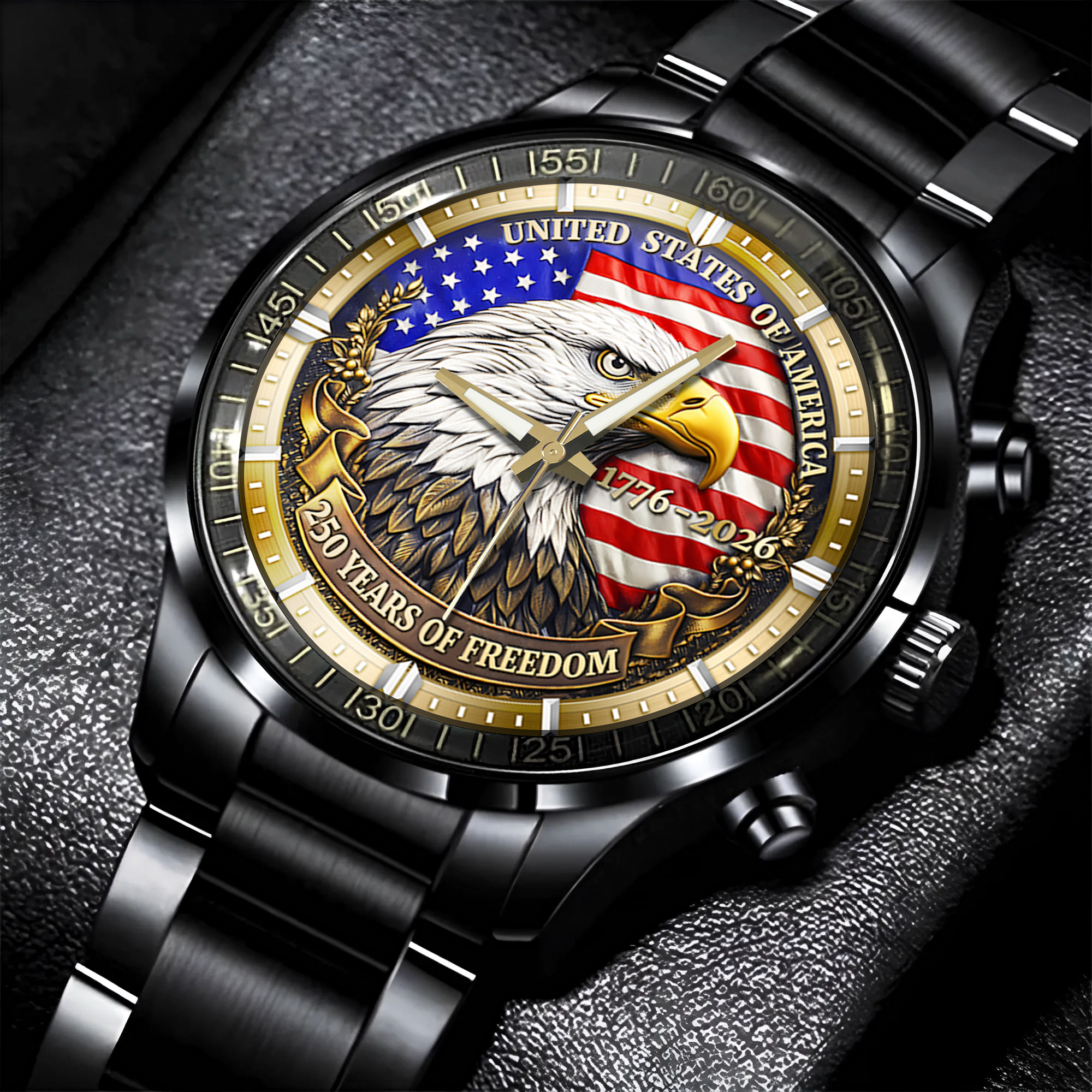 America 250 Years of Freedom Stainless Steel Watch