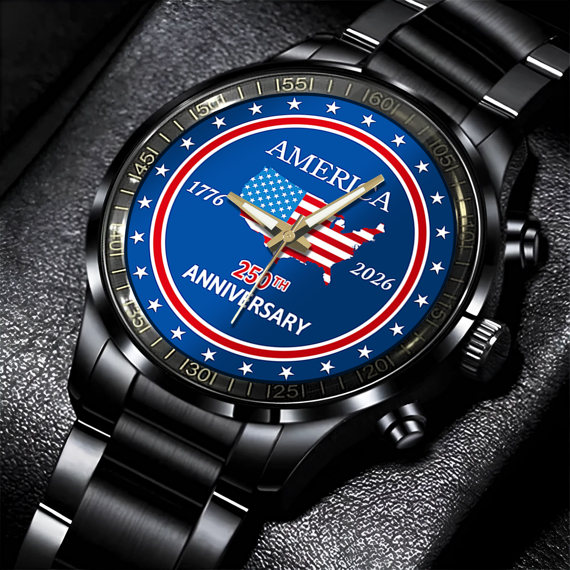 America 250 Years of Freedom Stainless Steel Watch