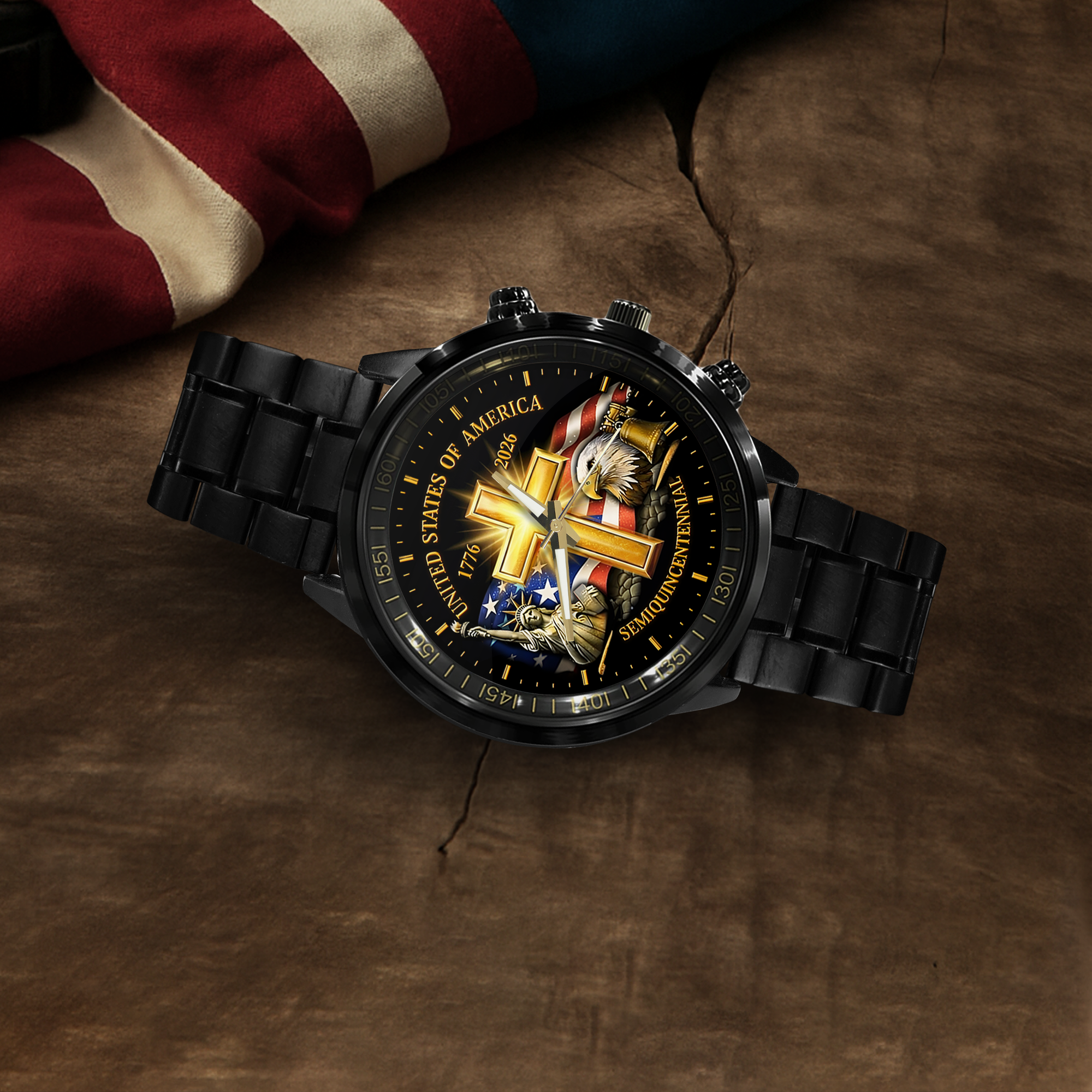 America 250 Years of Freedom Stainless Steel Watch