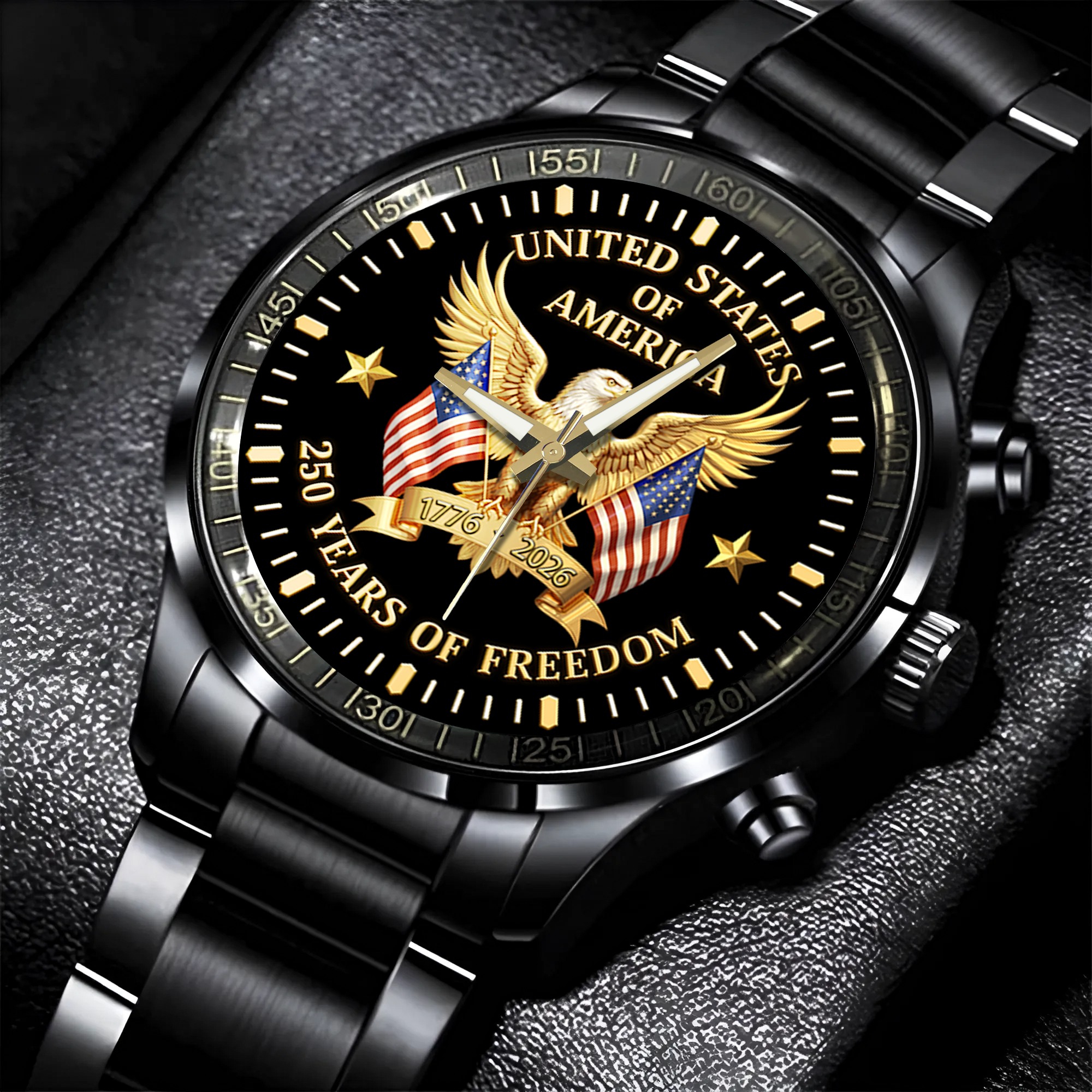 America 250 Years of Freedom Stainless Steel Watch