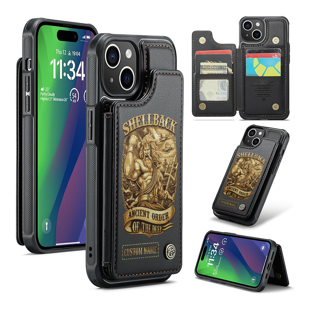 Personalizable Shellback Ancient Order Of The Deep Wallet Phone Case