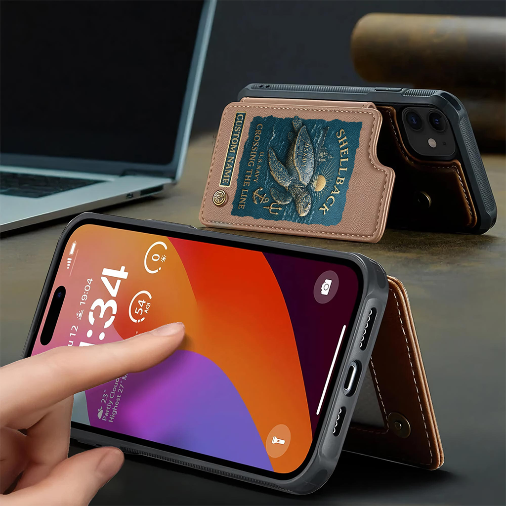 Personalizable Shellback Ancient Order Of The Deep Wallet Phone Case