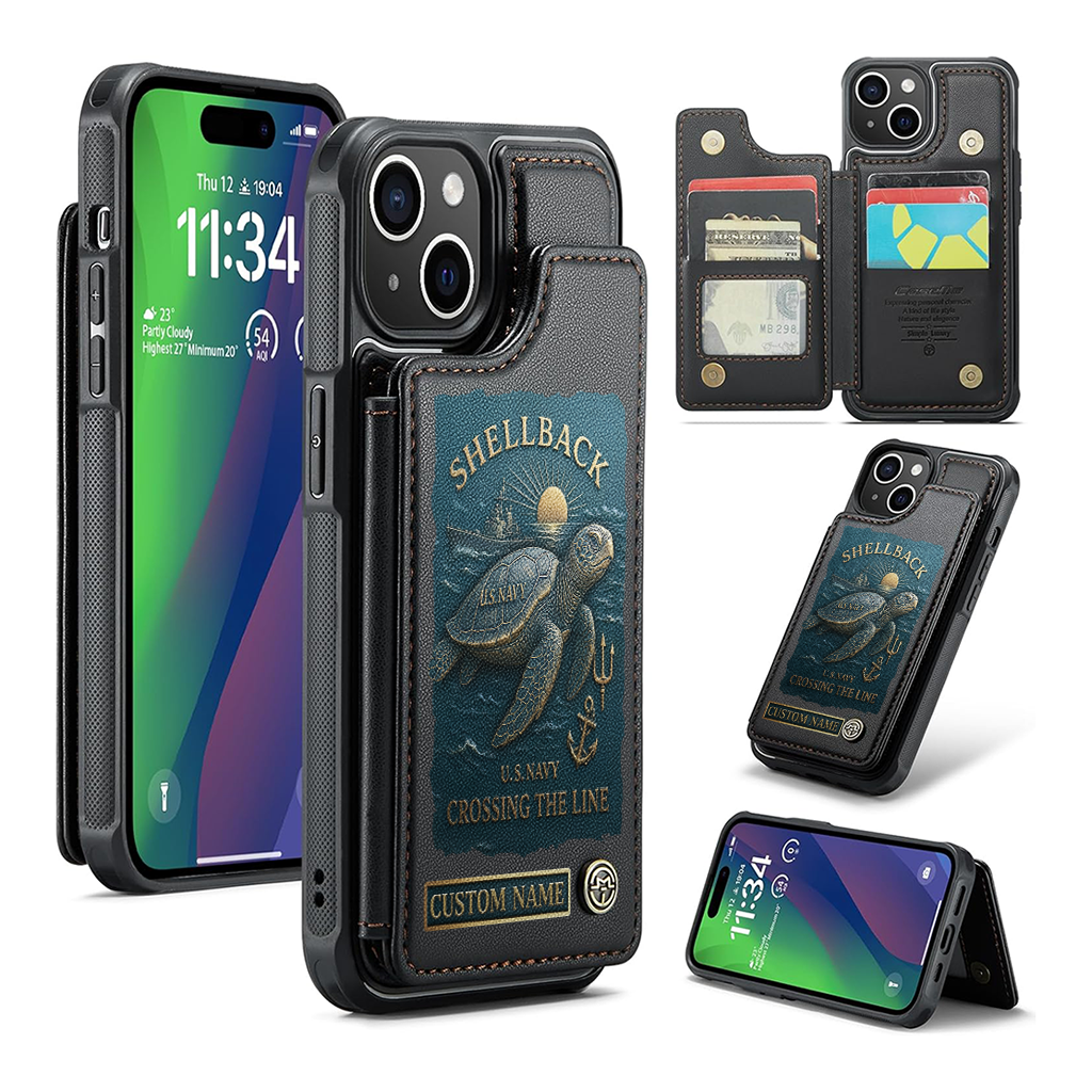 Personalizable Shellback Ancient Order Of The Deep Wallet Phone Case