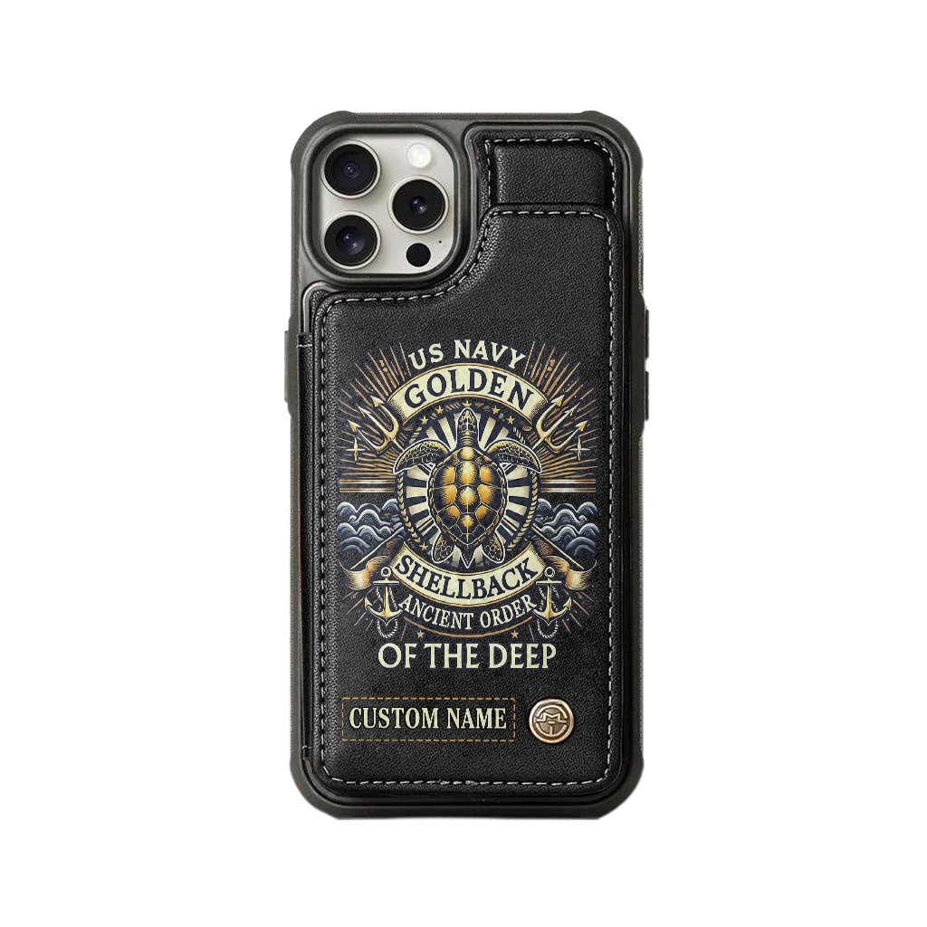 Personalizable Golden Shellback Ancient Order Of The Deep Wallet Phone Case