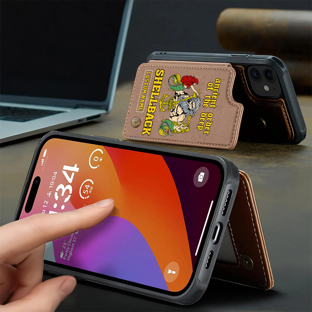 Personalizable Shellback Ancient Order Of The Deep Wallet Phone Case