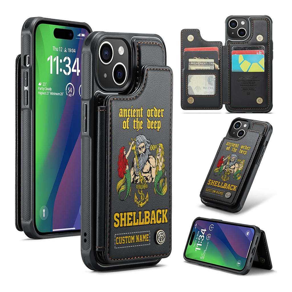 Personalizable Shellback Ancient Order Of The Deep Wallet Phone Case