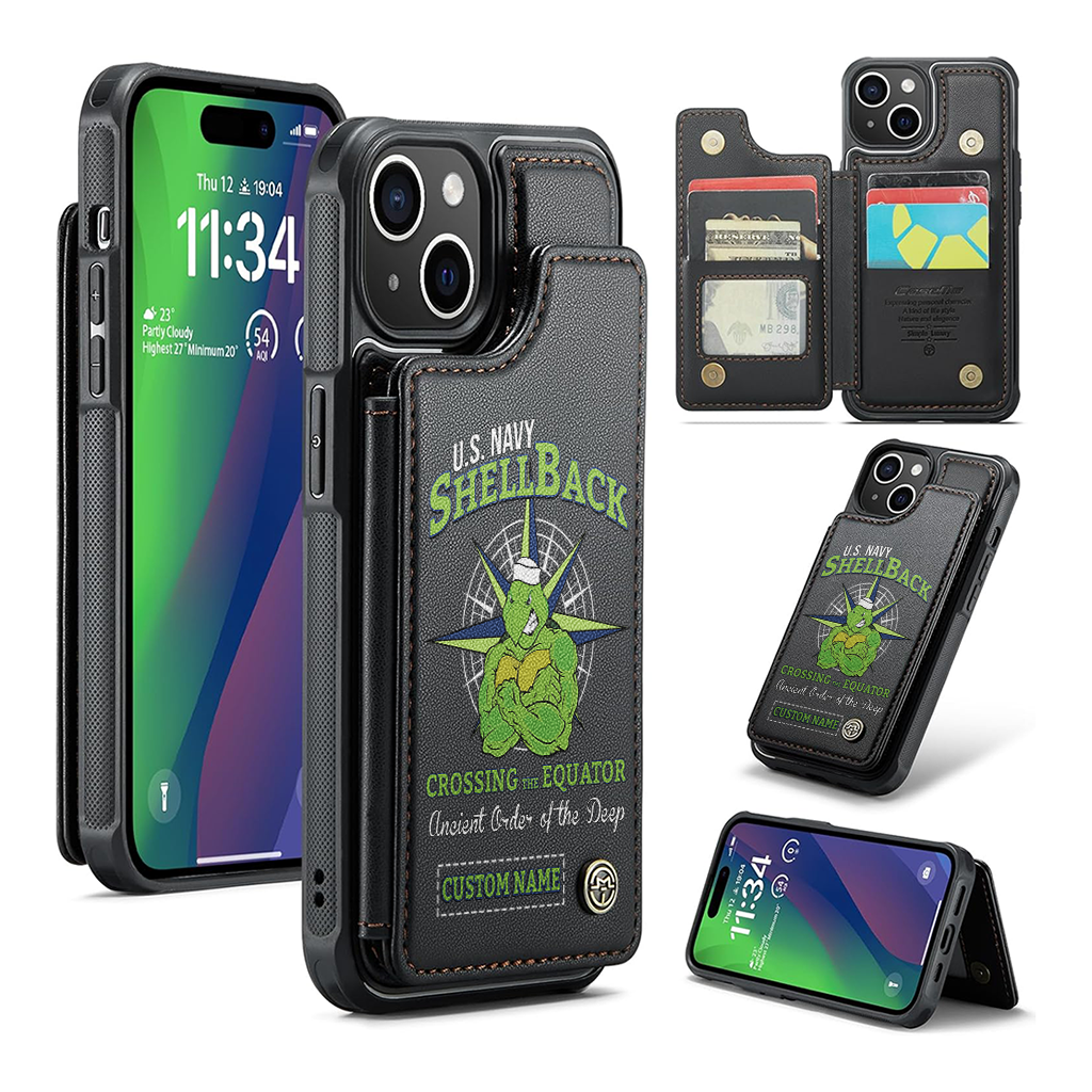 Personalizable Shellback Ancient Order Of The Deep Wallet Phone Case