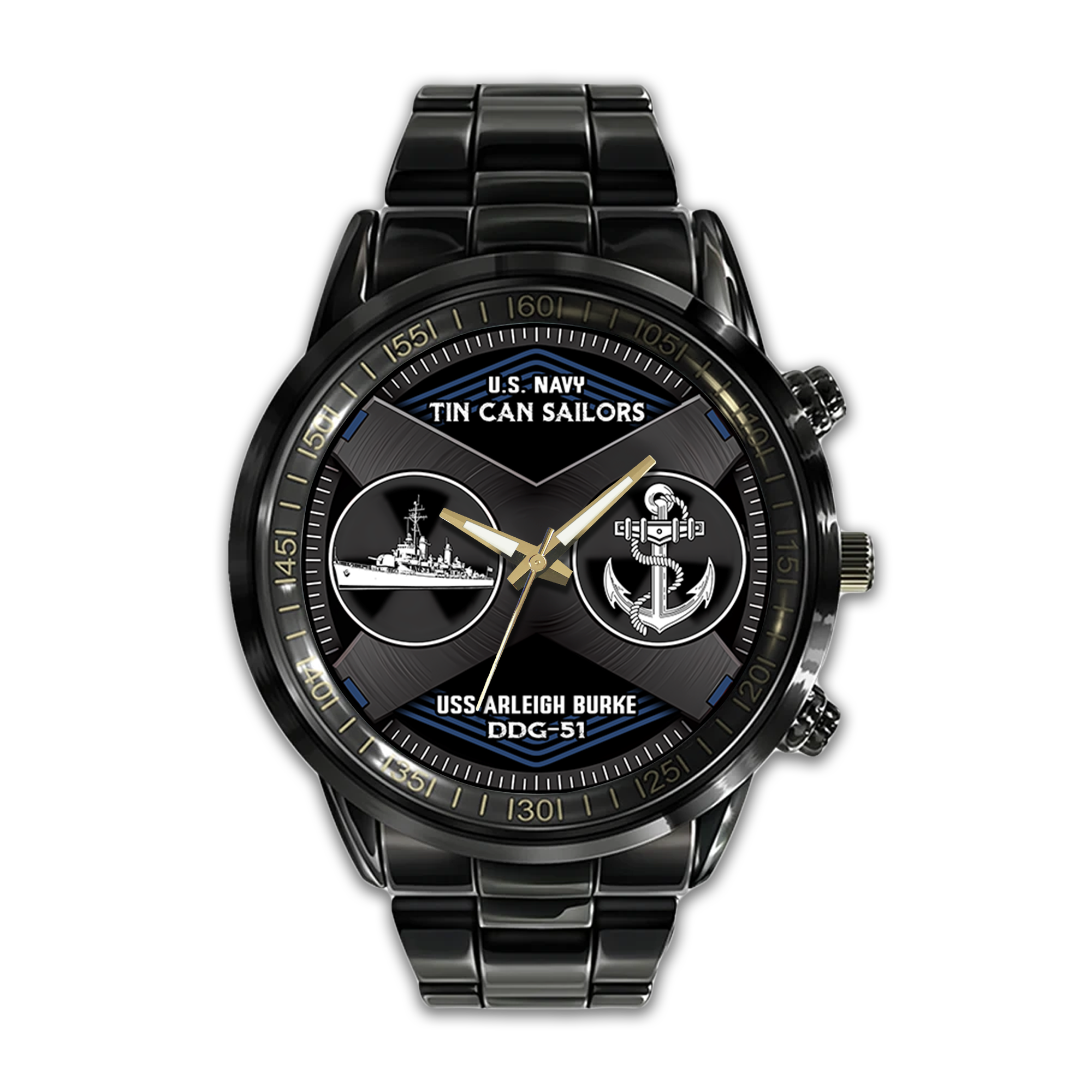 Personalizable Tin Can Sailors Stainless Steel Watch