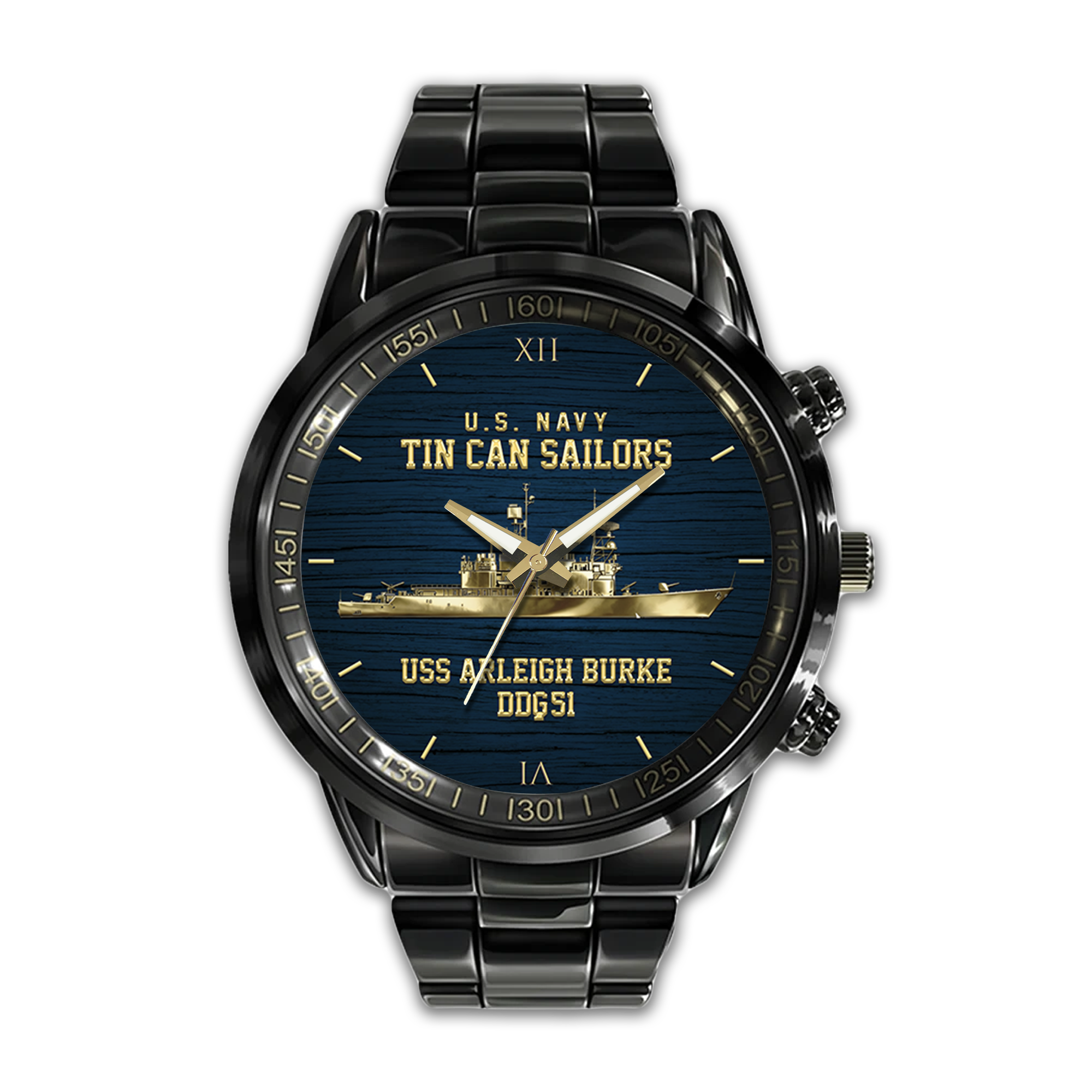 Personalizable Tin Can Sailors Stainless Steel Watch