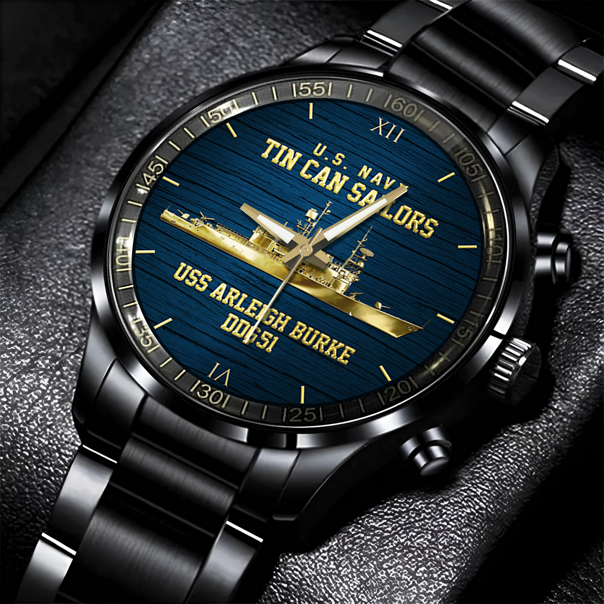 Personalizable Tin Can Sailors Stainless Steel Watch