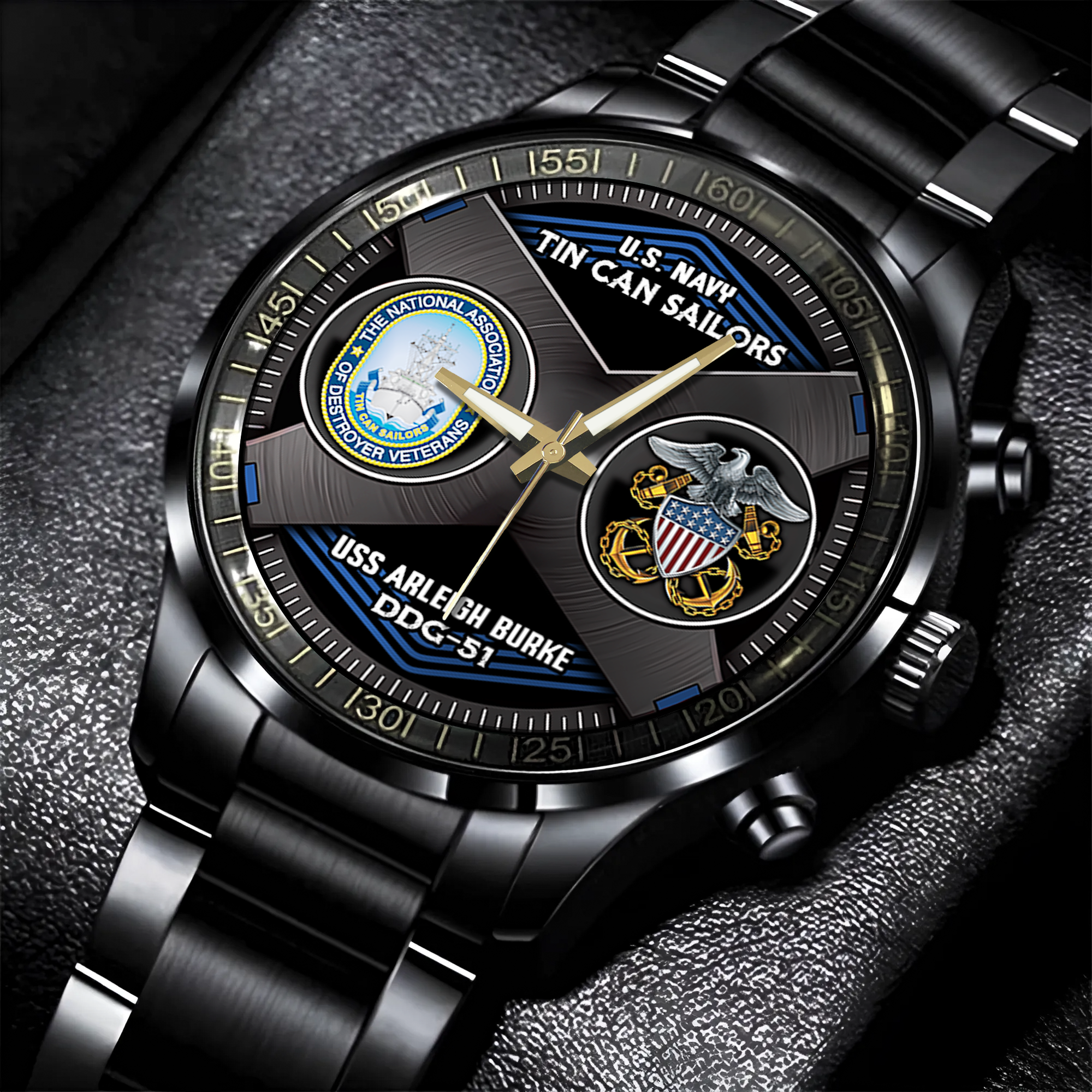 Personalizable Tin Can Sailors Stainless Steel Watch