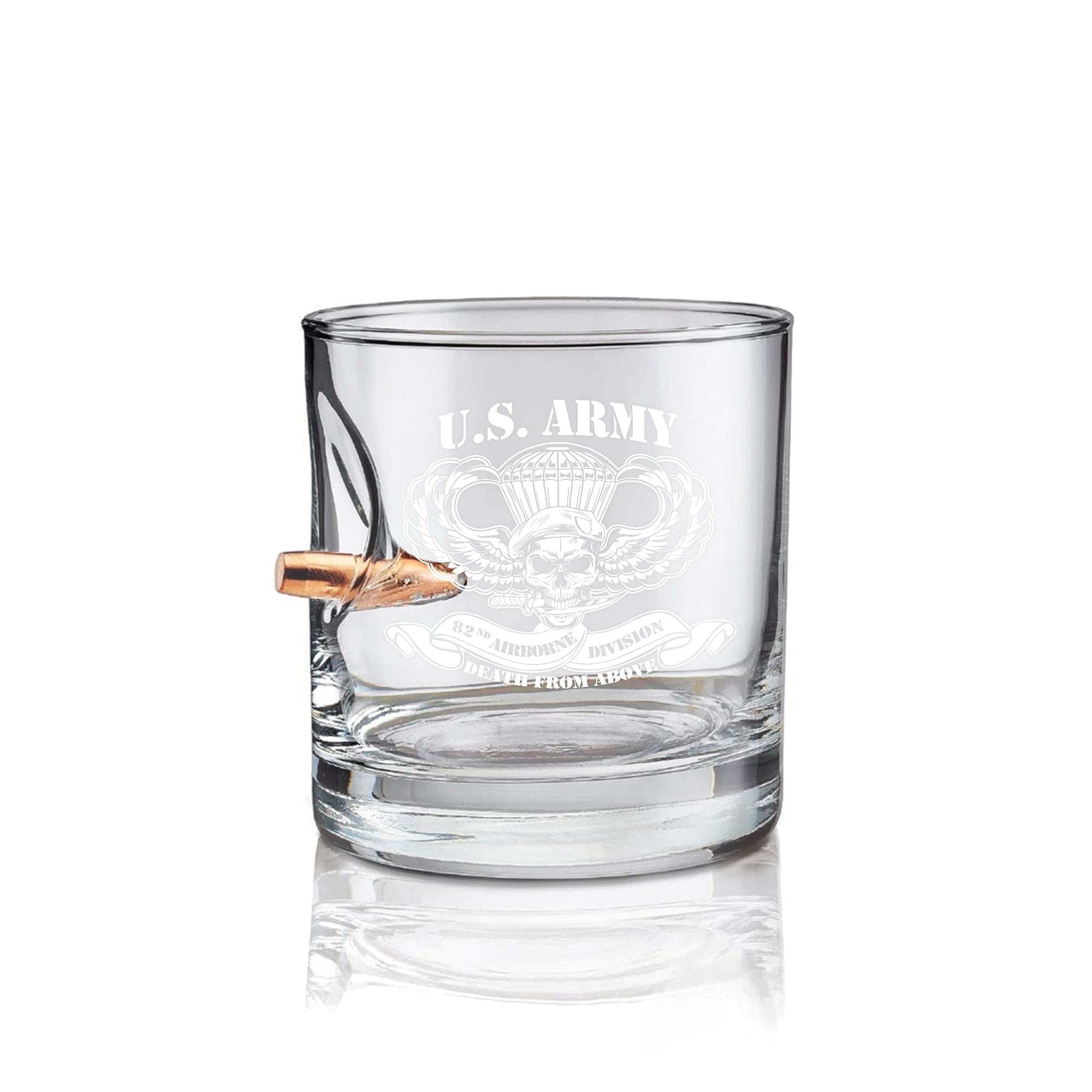 82nd Airborne Death From Above Bullet Whiskey Glass