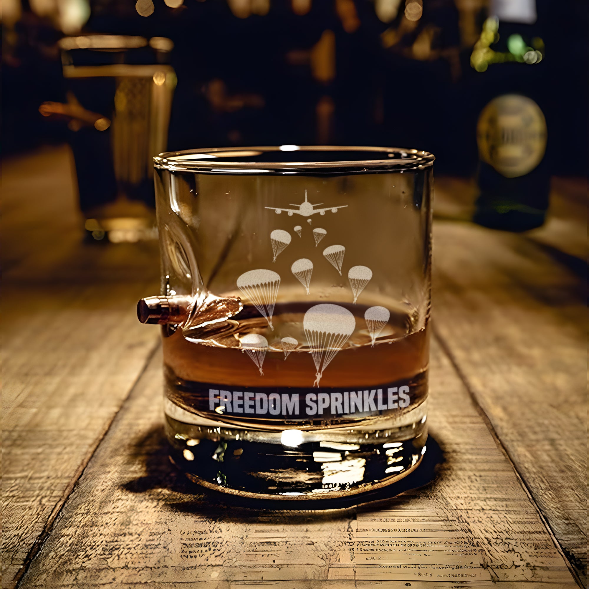 Airborne Freedom Sprinkles Bullet Whiskey Glass