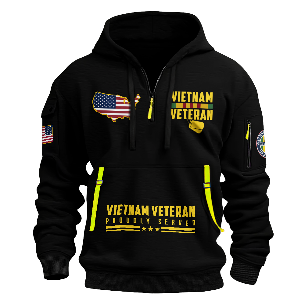 Vietnam Veteran Di Di Mau Quarter Zip Hoodie