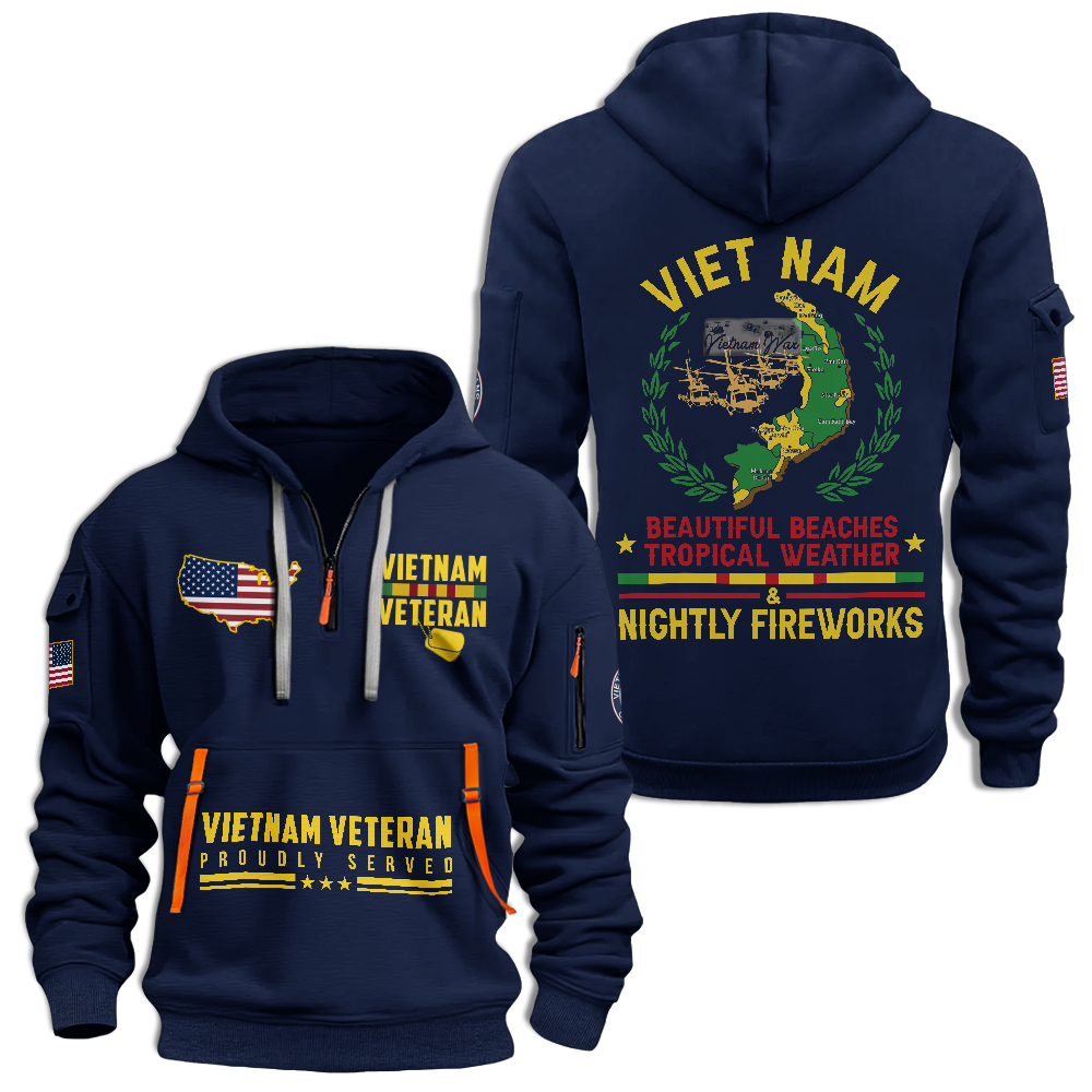 Vietnam Beautiful Beaches Quarter Zip Hoodie