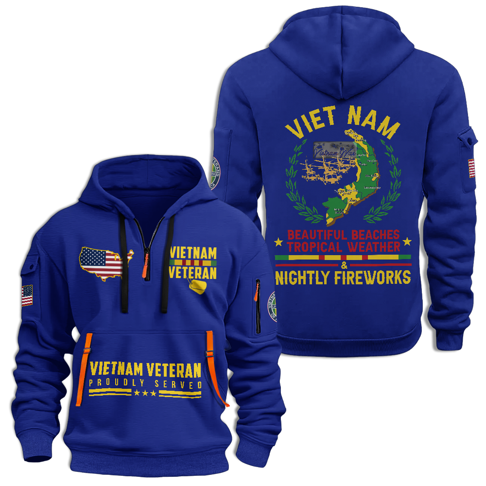 Vietnam Beautiful Beaches Quarter Zip Hoodie