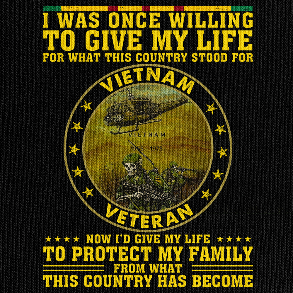 Vietnam Veteran Protect My Family Quarter Zip Hoodie