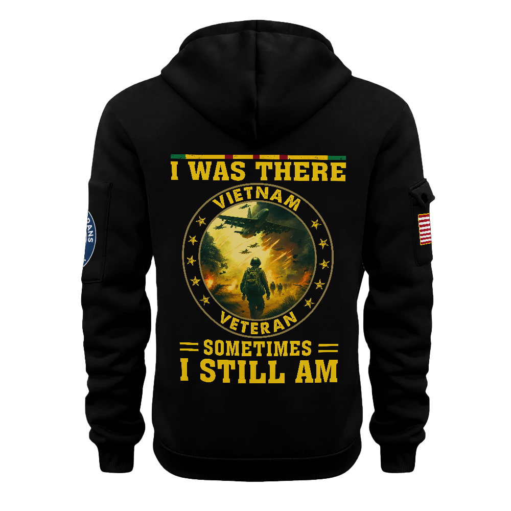 Vietnam Veteran I Was There Quarter Zip Hoodie