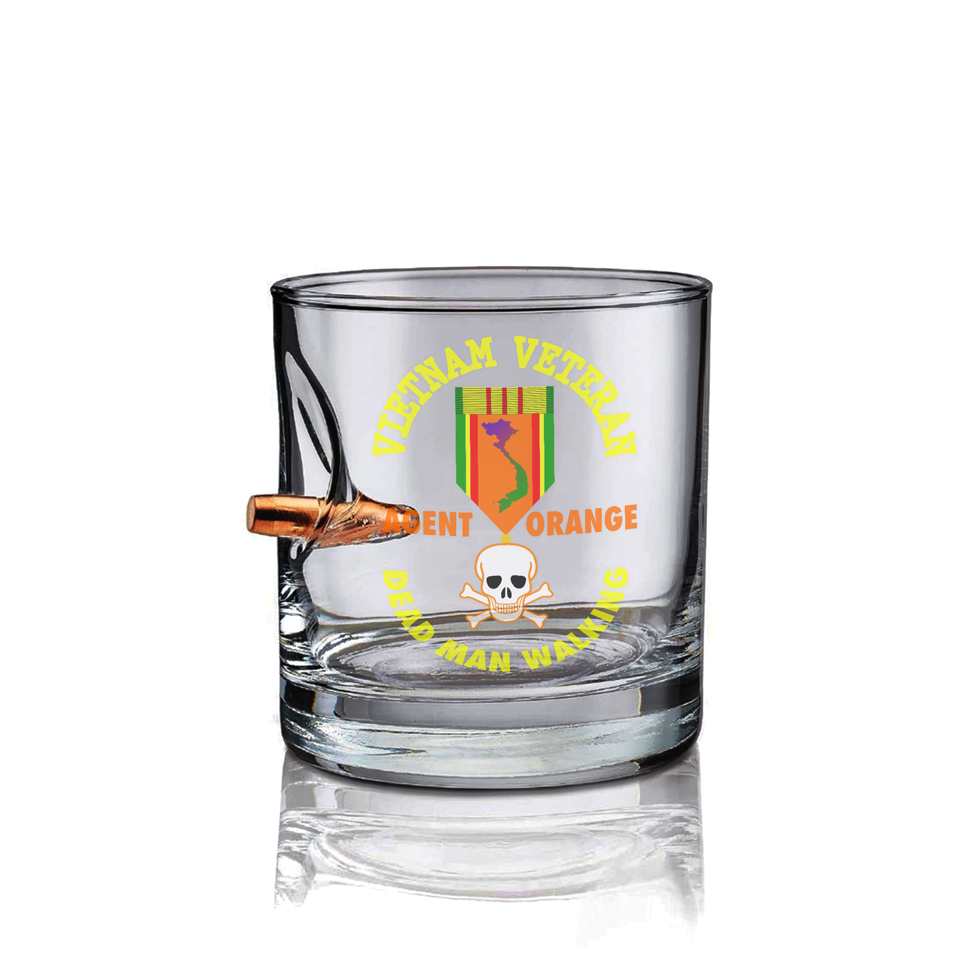 Vietnam Veteran Agent Orange Bullet Whiskey Glass