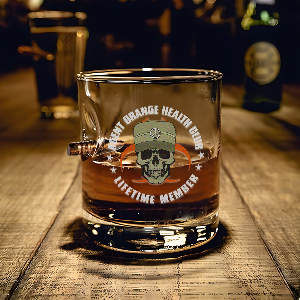 Vietnam Veteran Agent Orange Health Club  Bullet Whiskey Glass