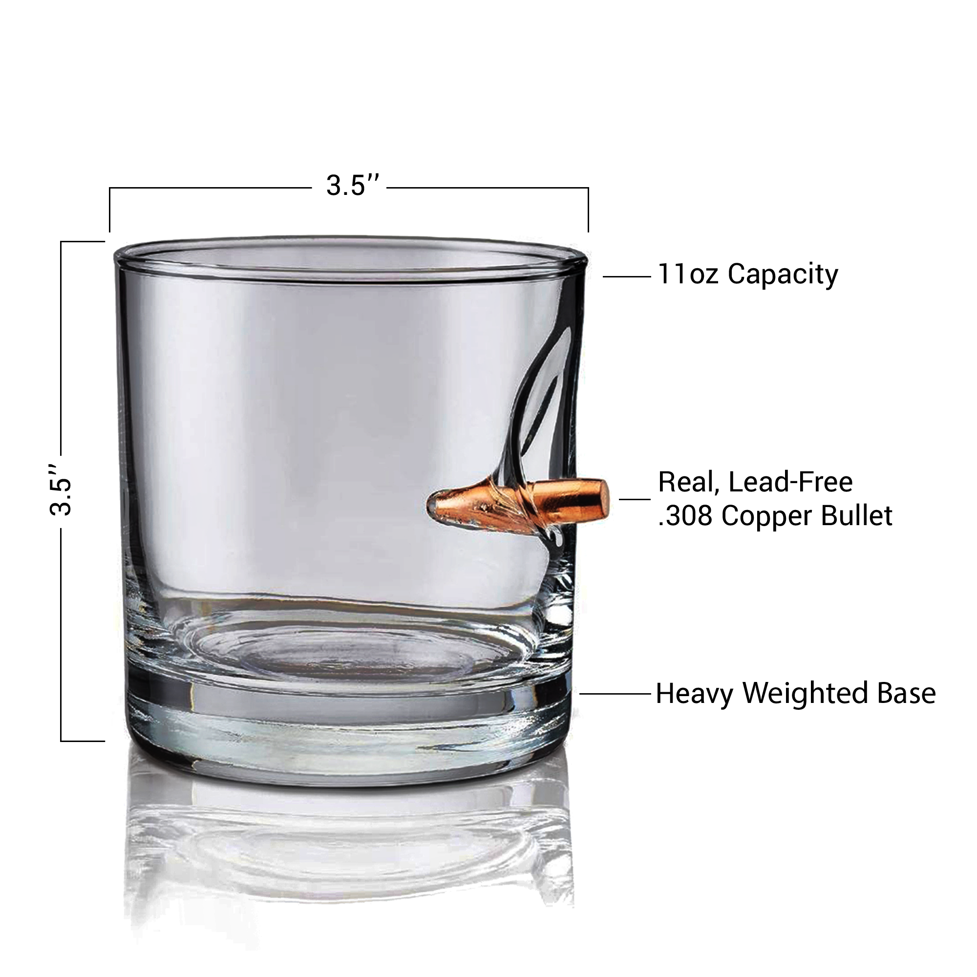 Less Than 1% Navy Ship Bullet Whiskey Glass