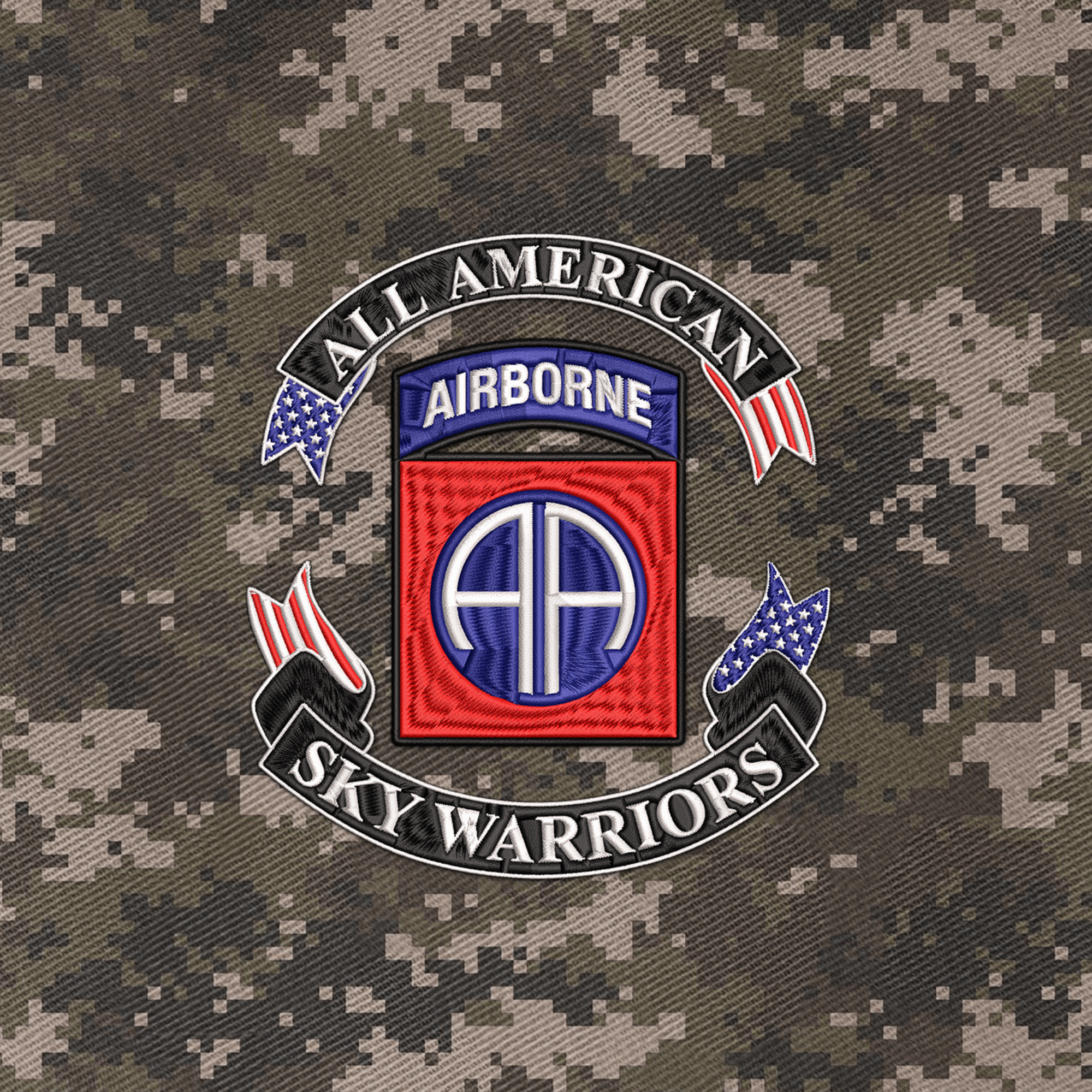 82nd Airborne Division Sky Warrior Embroidered & Printed Cap