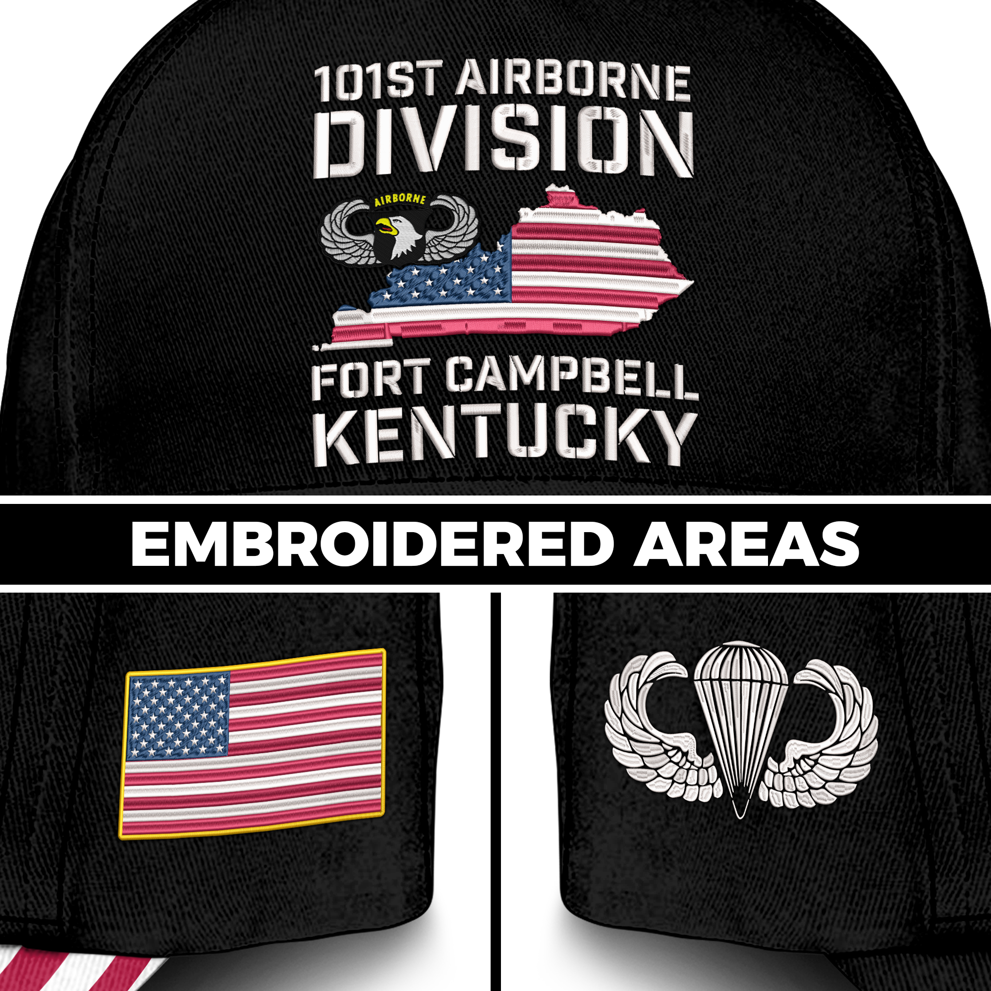 101st Airborne Division Fort Campbell Embroidered & Printed Cap