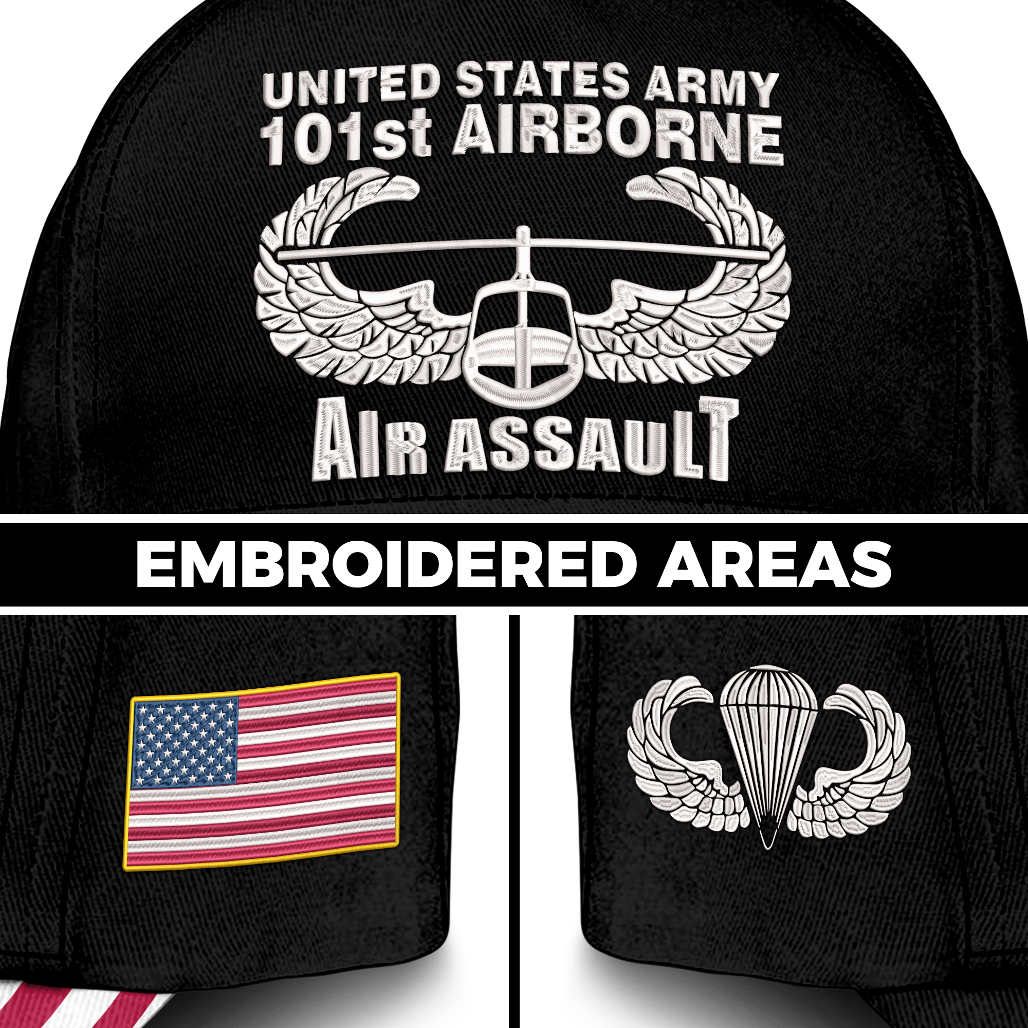 101st Airborne Air Assault Embroidered & Printed Cap