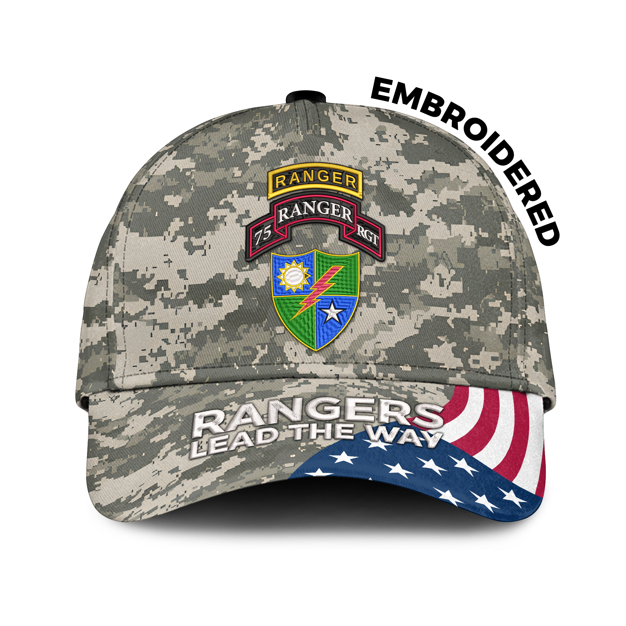 75th Ranger RGT Rangers Lead The Way Embroidered & Printed Cap