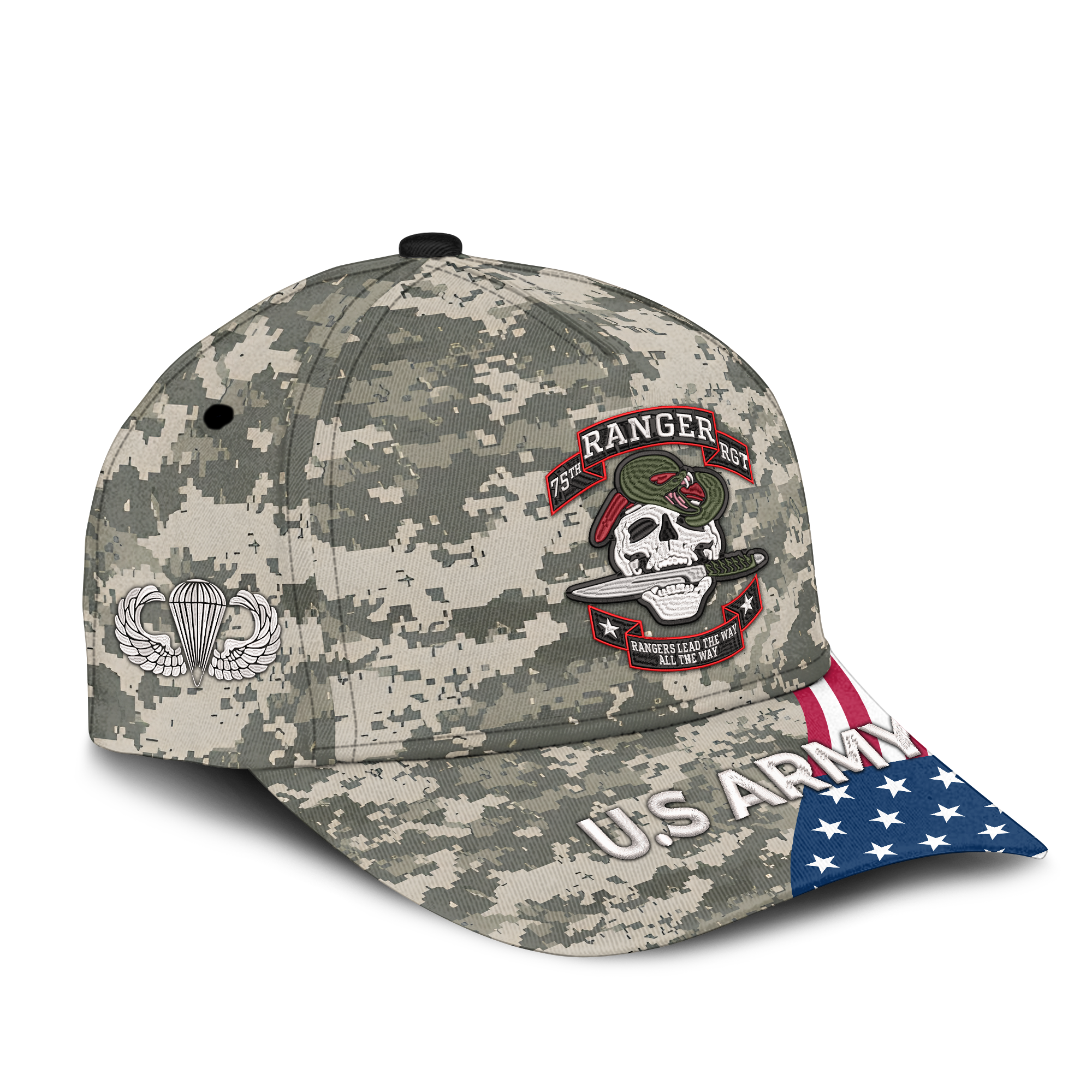 75th Ranger RGT Rangers Lead The Way Embroidered & Printed Cap