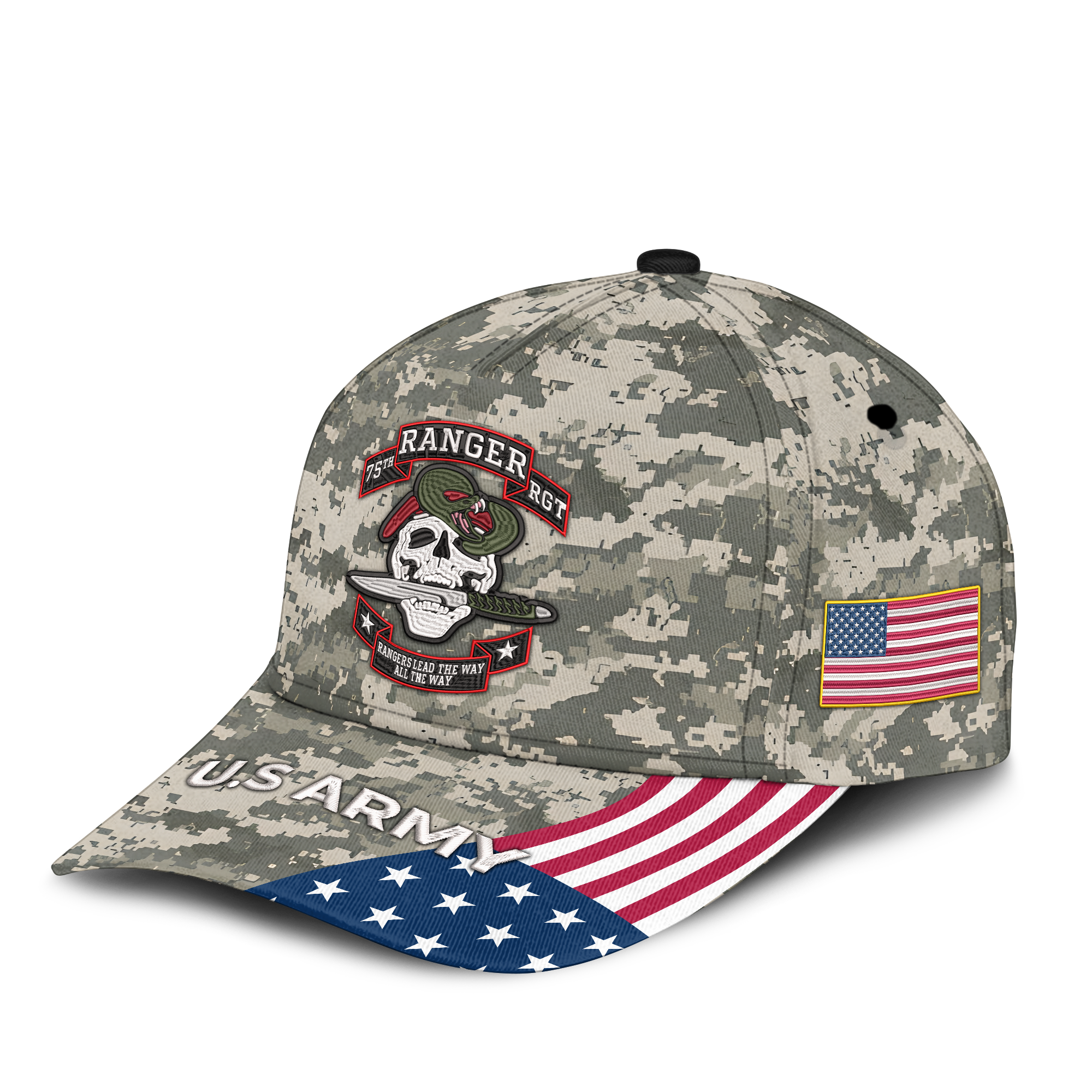 75th Ranger RGT Rangers Lead The Way Embroidered & Printed Cap