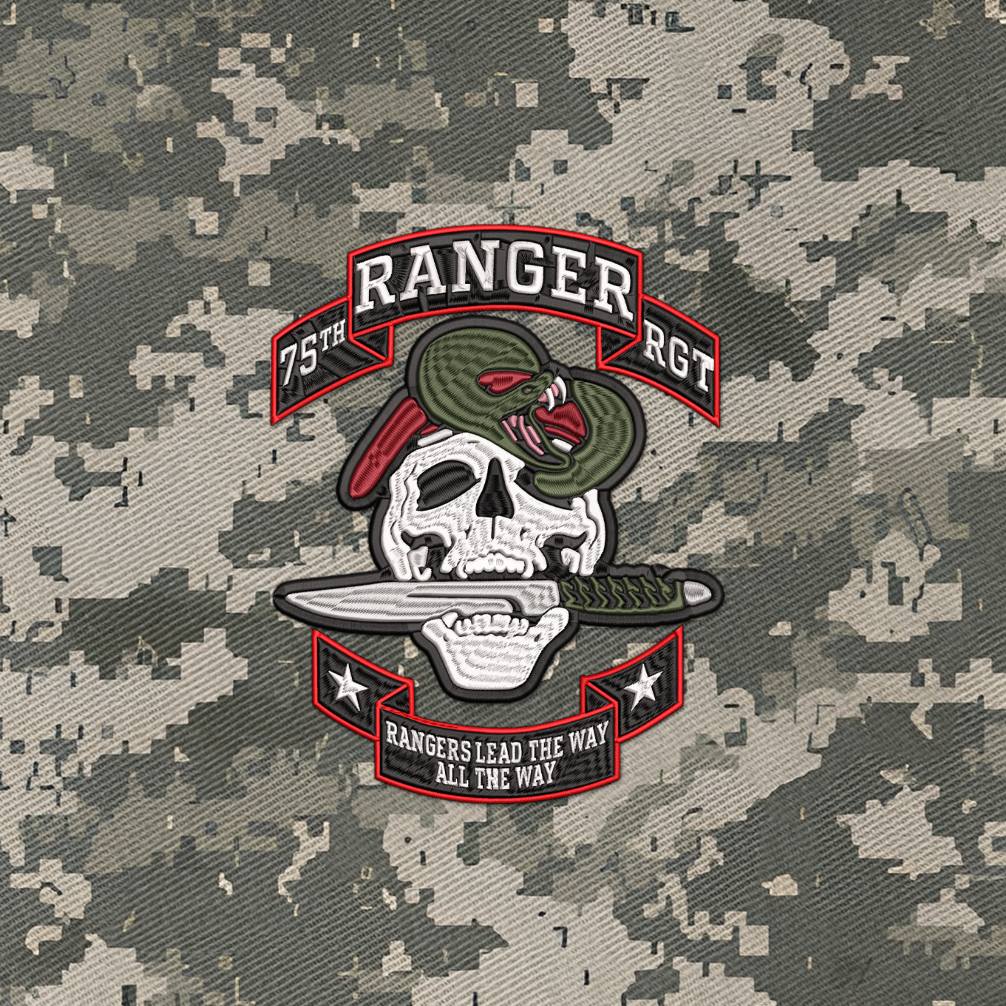 75th Ranger RGT Rangers Lead The Way Embroidered & Printed Cap