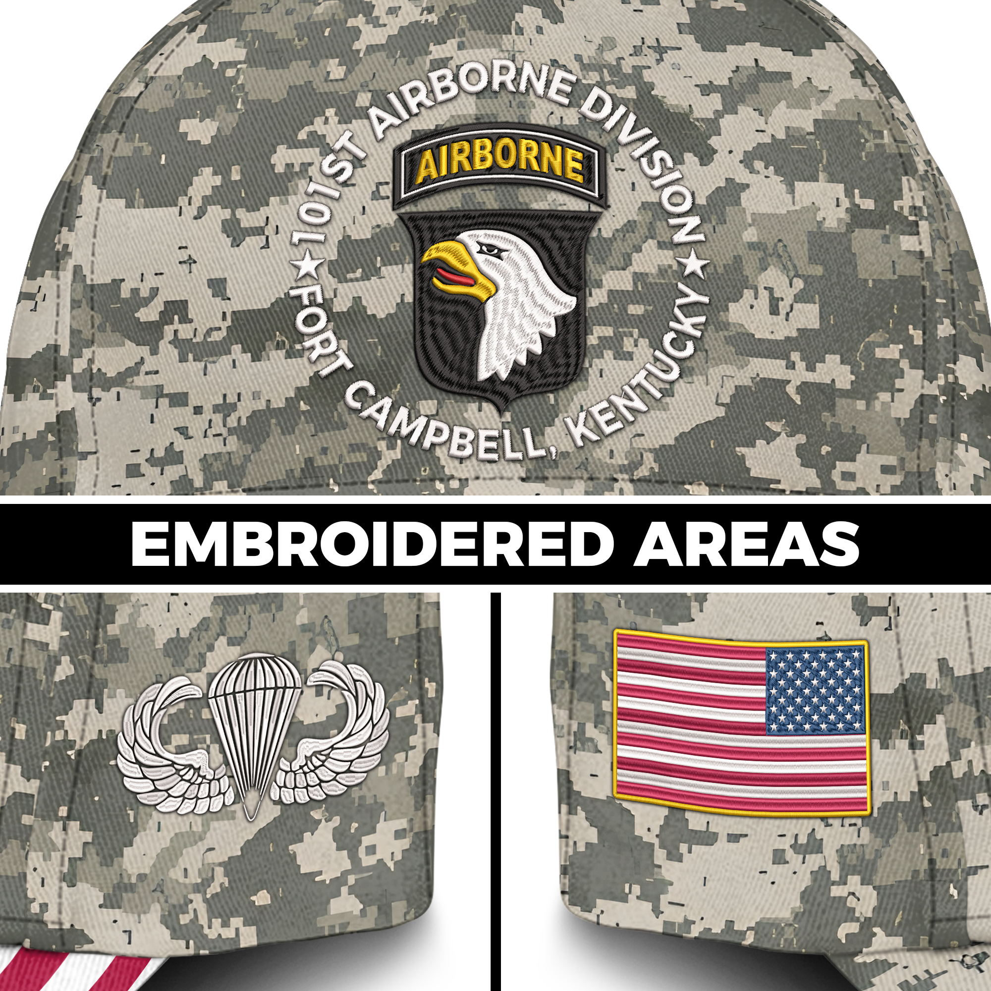 101st Airborne Division Fort Campbell Embroidered & Printed Cap