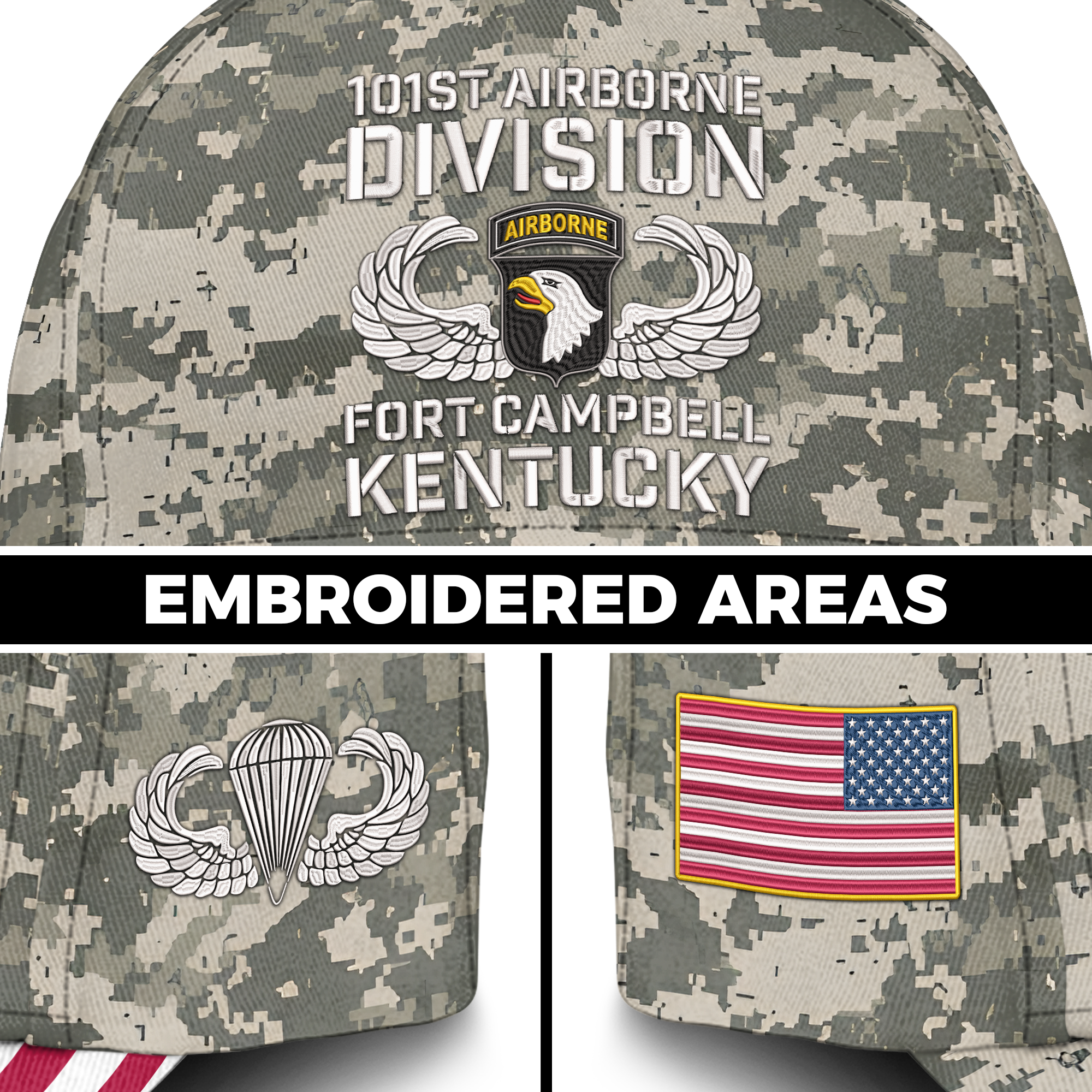 101st Airborne Division Fort Campbell Embroidered & Printed Cap