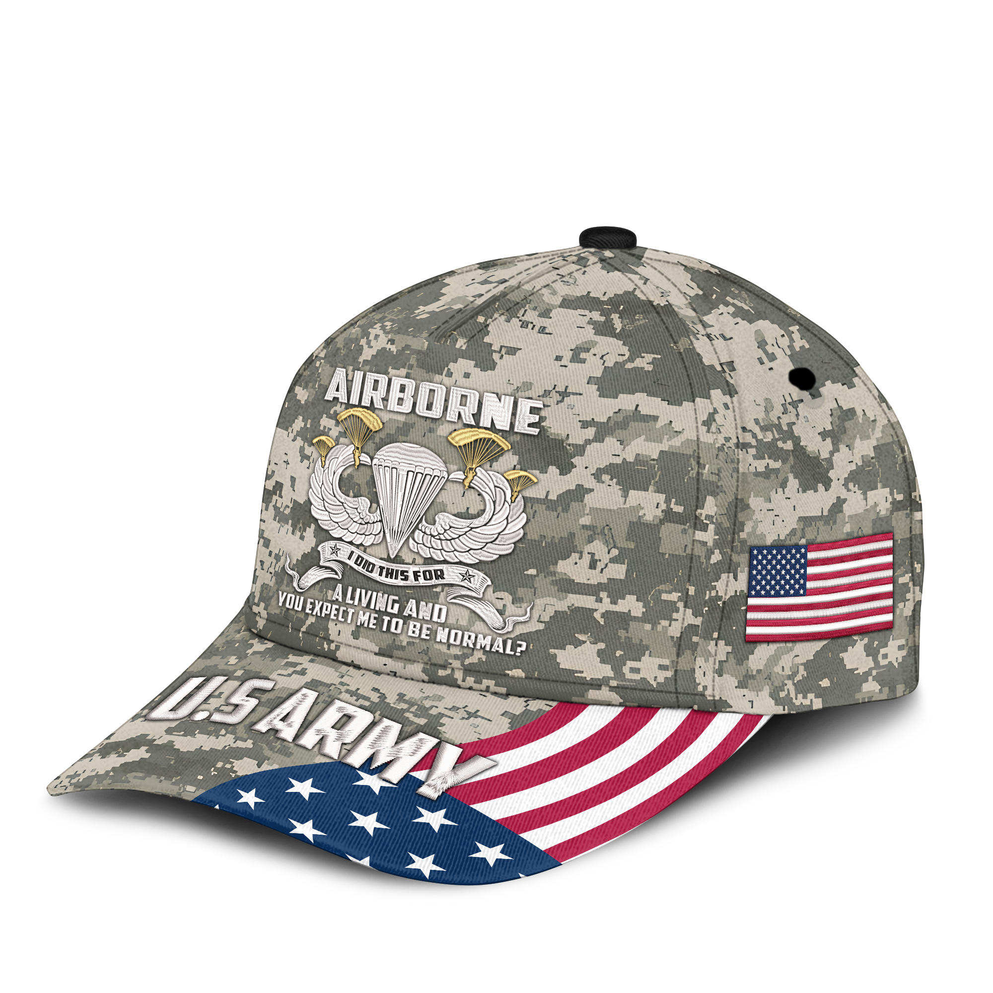 Airborne I Did This For A Living Embroidered & Printed Cap