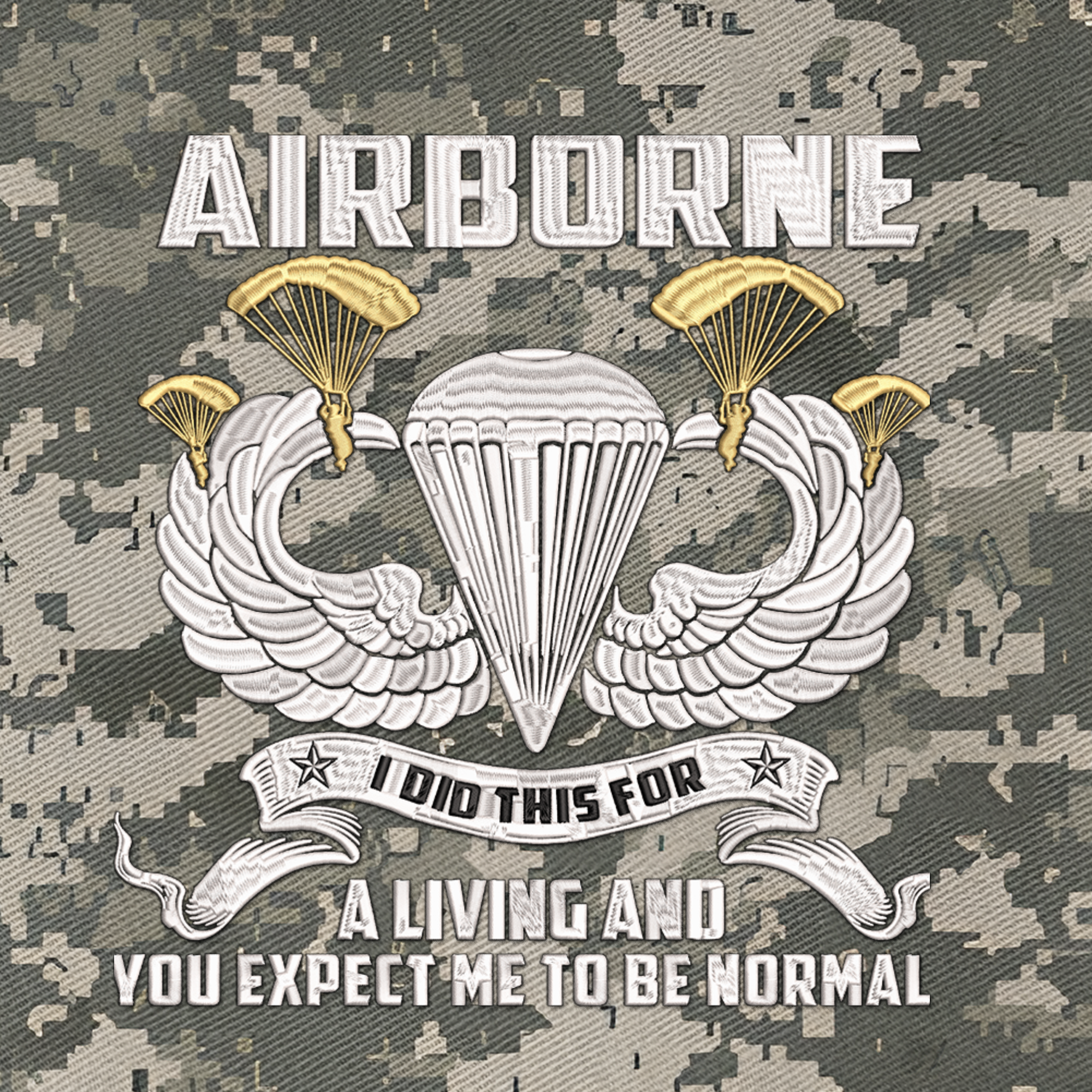 Airborne I Did This For A Living Embroidered & Printed Cap