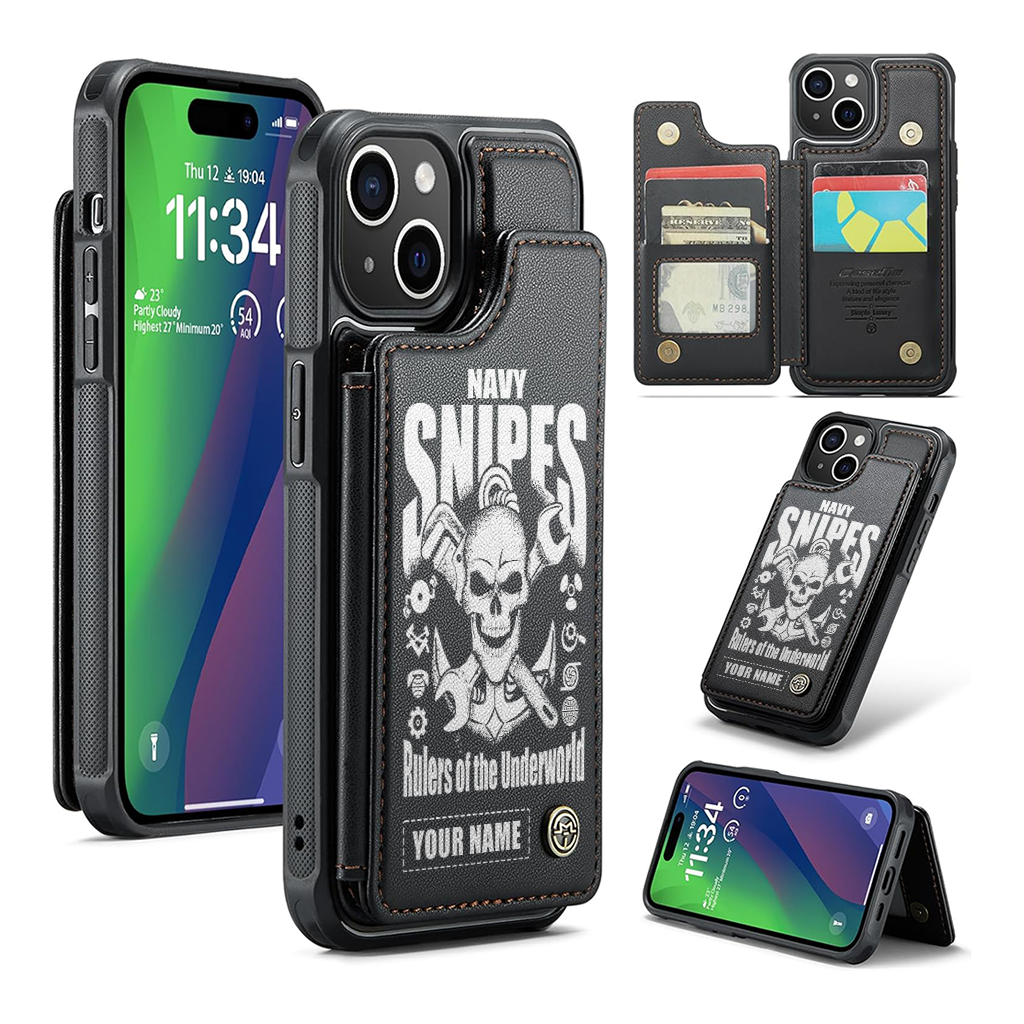 Personalizable Navy Snipes Wallet Phone Case