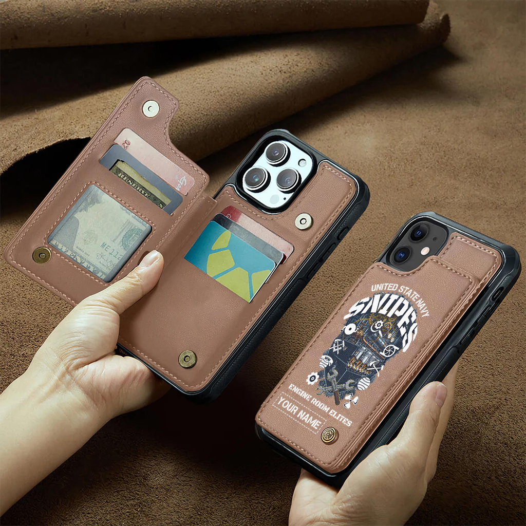 Personalizable Navy Snipes Wallet Phone Case