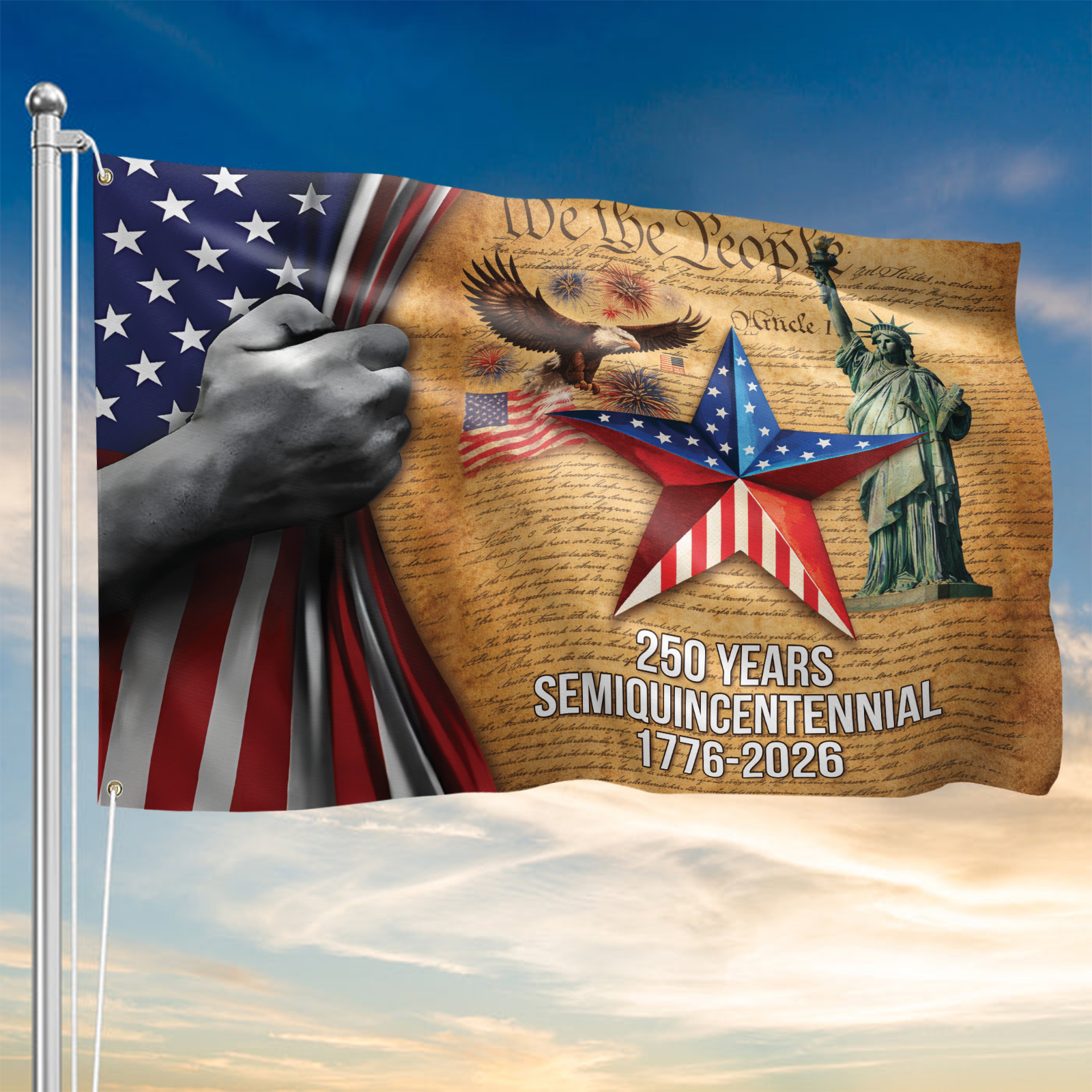 America 250 Years House Flag